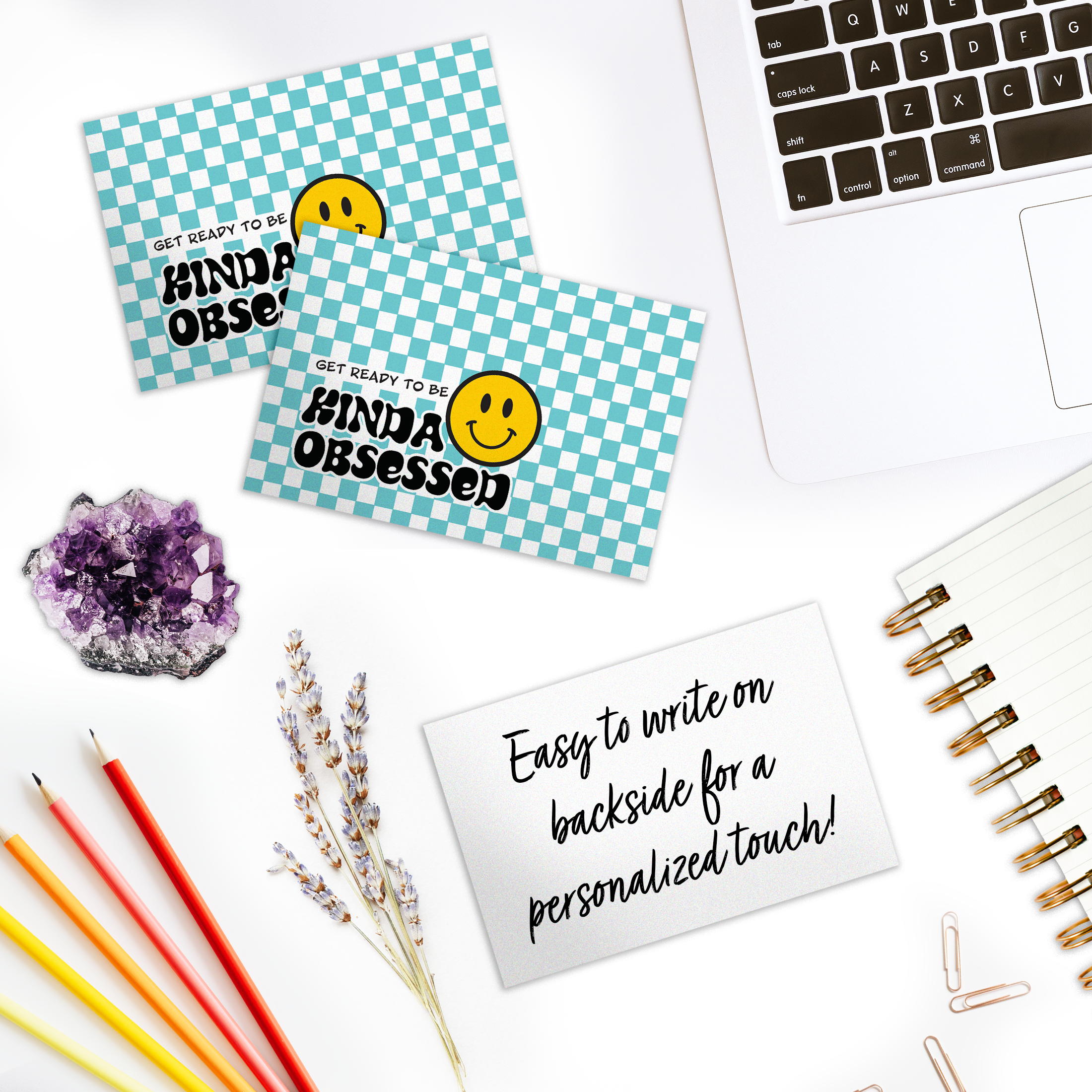 Kinda Obsessed Smiley Face Greeting Cards for Business Customers - Perfect for Thank You Notes, Client Appreciation & Corporate Gifts