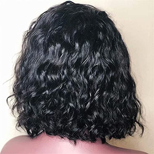 Short Bob Wigs Water Wave 13x4 HD Lace Front Human Hair Wig - Preplucked Baby Hair, Bleached Knots, Remy Virgin Hair 8