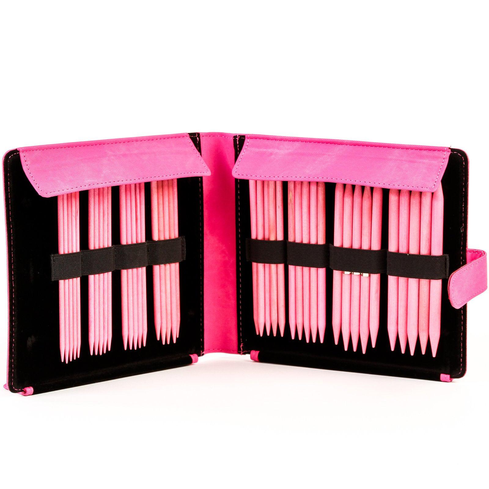 Lykke Blush 6 Double Pointed Knitting Needles Set - Large Size with Protective Carrying Case | Perfect for Sock Knitting, Gloves, and Small Circular Projects