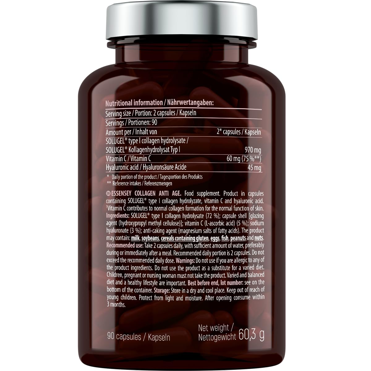 Premium Collagen Supplement for Anti-Aging - 90 Capsules | Supports Skin Elasticity & Joint Health | Perfect for Daily Wellness Routine & Beauty Regimen