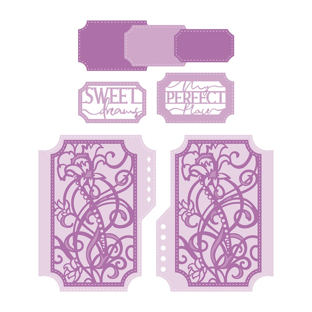 Tonic Studios Sweet Dreams Half Cut My Memory Book Die Set 3321E - Perfect for Scrapbooking, Card Making, and DIY Paper Crafts