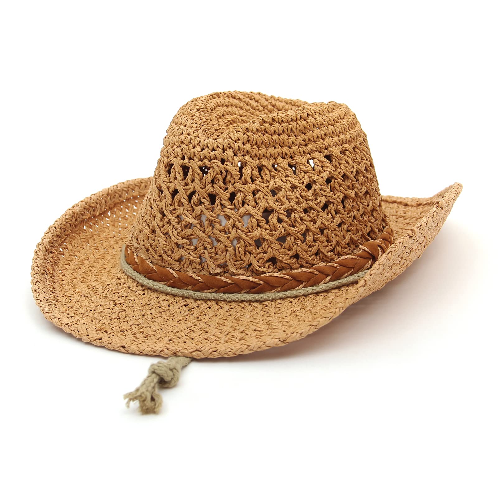 GEMVIE Baby & Toddler Sun Protection Cowboy Hat - Wide Brim with Adjustable Chin Strap for Boys & Girls - Perfect for Beach, Outdoor Play & Western Costumes