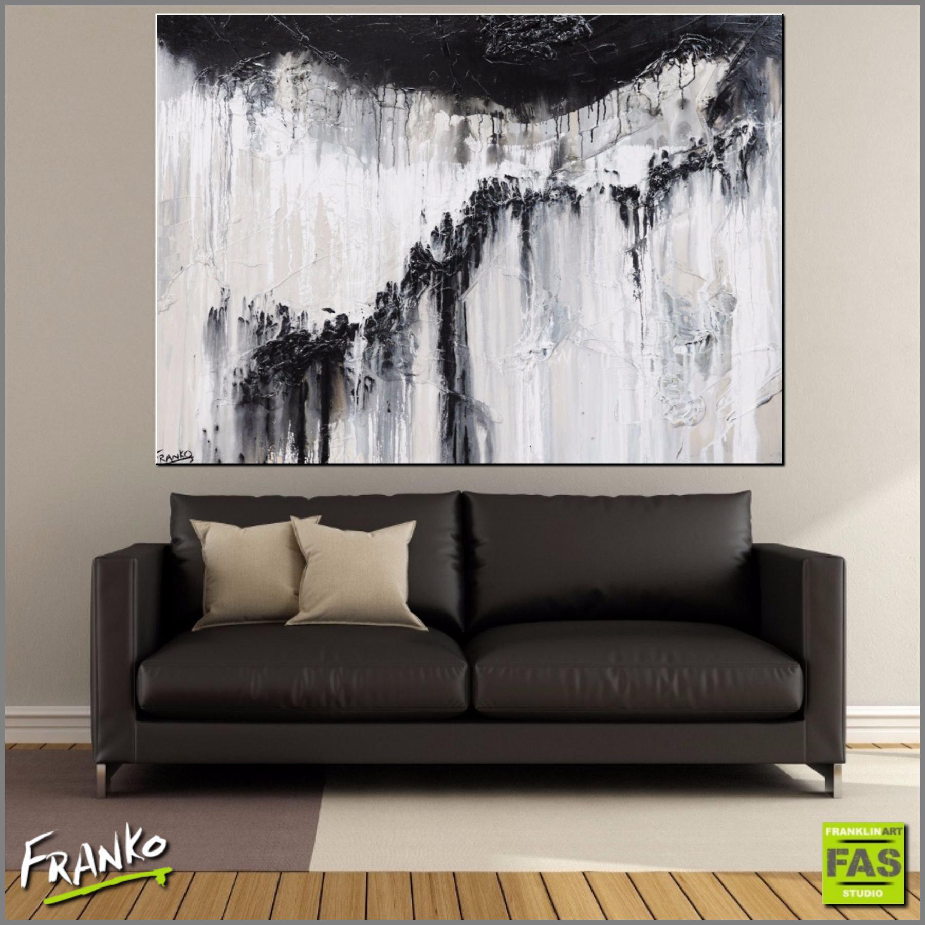 Abstract Black and White Wall Art - Modern Canvas Painting for Home & Office Decor | Perfect for Living Room, Bedroom, or Workspace