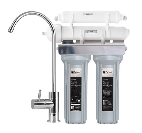 Puretec RU194 4-Stage Reverse Osmosis Undersink Water Filtration System - 283 LPD (75 GPD) - Clean Drinking Water for Home, Kitchen & Office Use