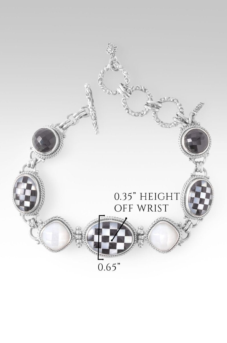 Forever Intertwined Bracelet™ - Black Onyx & White Mother of Pearl Mosaic with Black Spinel | Elegant Jewelry for Women | Perfect for Weddings, Anniversaries & Special Occasions