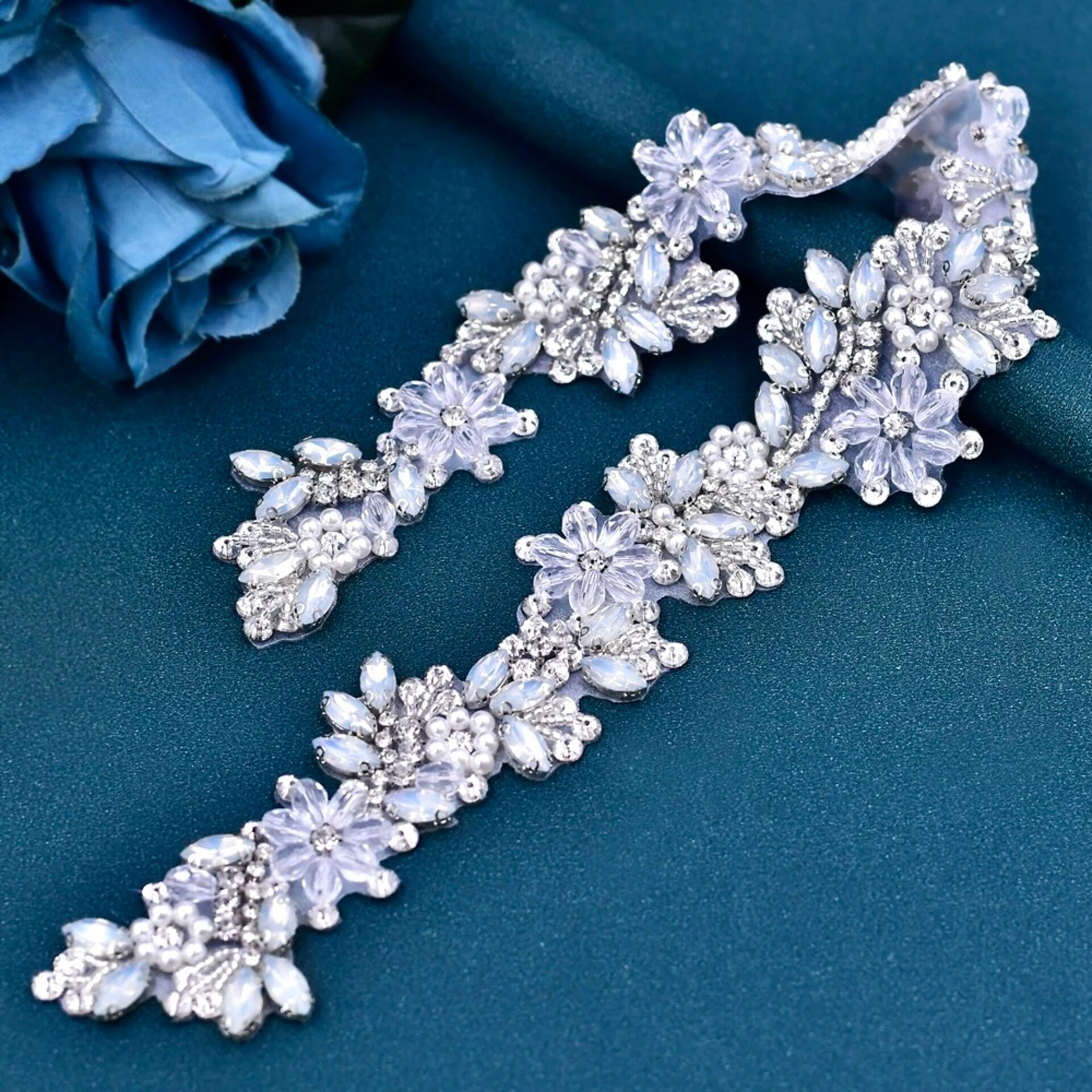 Dakota Pearl & Opal Bridal Belt - Elegant Wedding Sash for Brides, Bridesmaids & Formal Events - Perfect for Ceremonies, Receptions & Photo Shoots