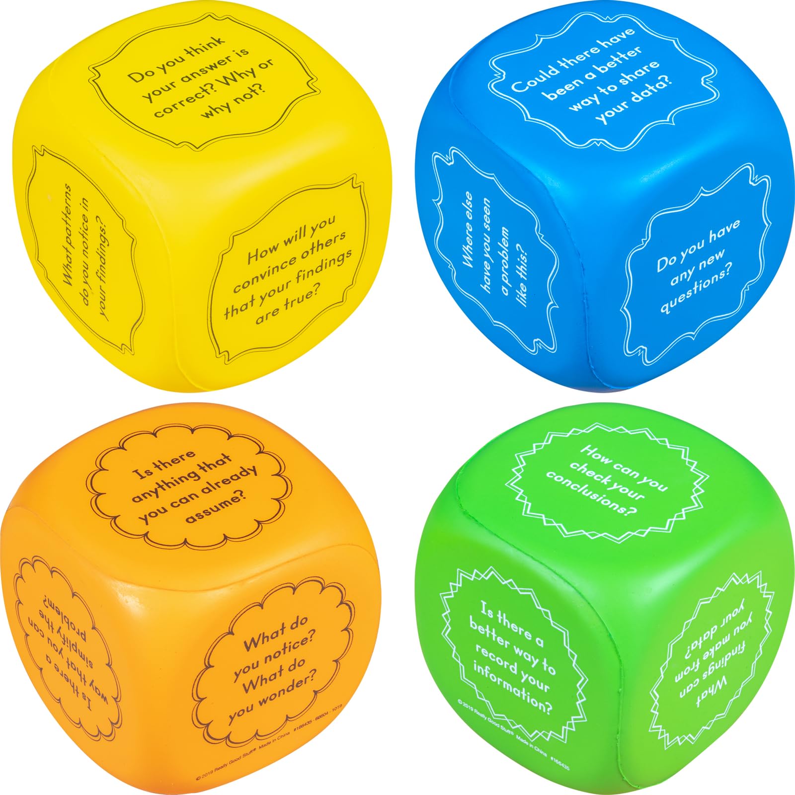 Really Good Stuff Intermediate Science Inquiry Cubes - 4-Pack STEM Learning Tools for Classroom Experiments & Homeschool Activities