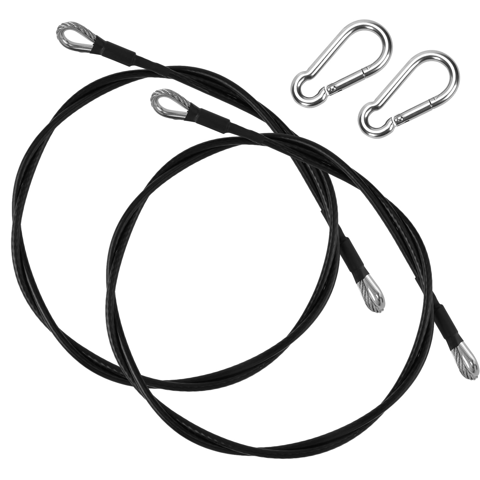 2-Pack 59-Inch (150cm) Fitness Resistance Bands with Carabiners - Heavy Duty Cable Extensions for Bowflex Home Gym Machines, Leg Workouts, Strength Training & Full Body Exercises - Perfect for Home Gym, CrossFit & Functional Training