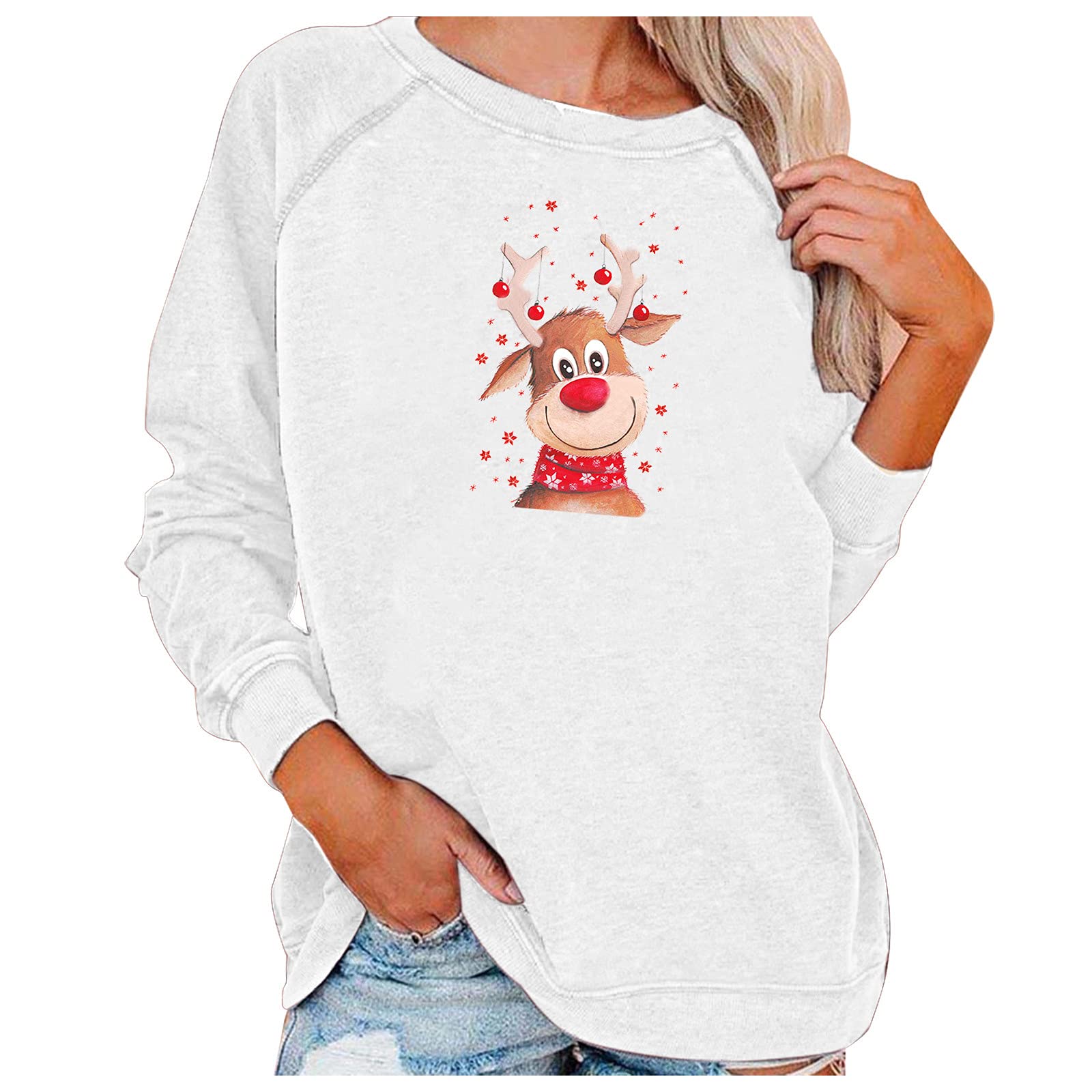 Christmas Movies Watching Shirt - Xmas Truck Tree Design Long Sleeve Pullover Top for Holiday Movie Nights & Cozy Hallmark Christmas Gatherings