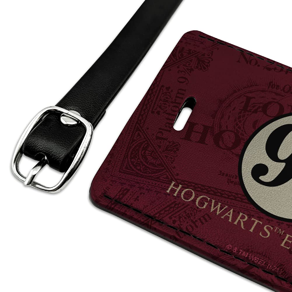 Harry Potter Hogwarts Express Leather Luggage Tag - Personalized ID Card Holder for Suitcases, Backpacks & Travel Bags - Perfect for Harry Potter Fans & Travel Enthusiasts