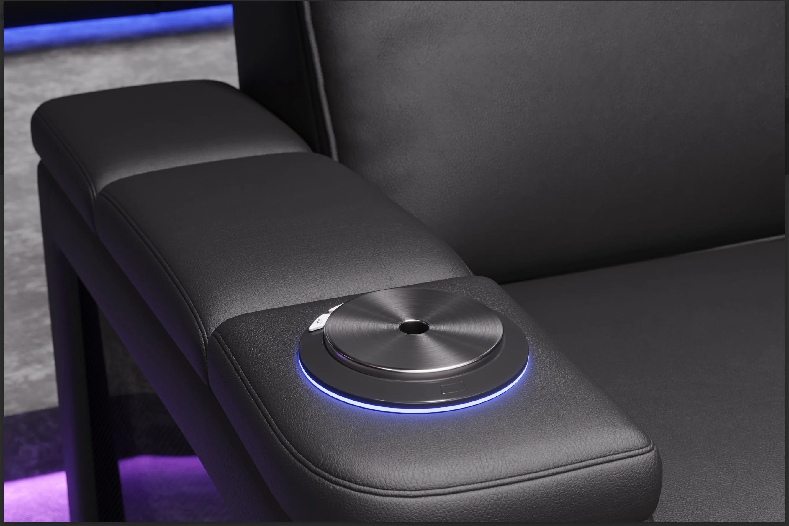 Valencia 2025 New Monza Genuine Leather Home Theater Seating with Carbon Fiber Panel - 3-Seater Row, Black | Perfect for Home Cinema, Gaming & Entertainment Rooms