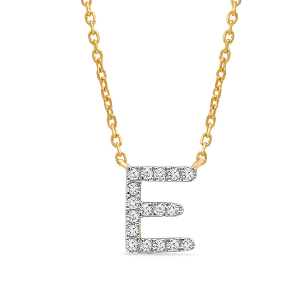 14K Yellow Gold Diamond Initial Charm Necklace - Personalized Classic Jewelry for Women | Perfect Gift for Birthday, Anniversary & Valentine's Day