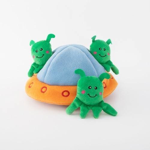 Zippy Burrow Dog Toy - Interactive UFO Aliens Plush for Small & Medium Dogs - Fun Hide & Seek Game for Indoor & Outdoor Play