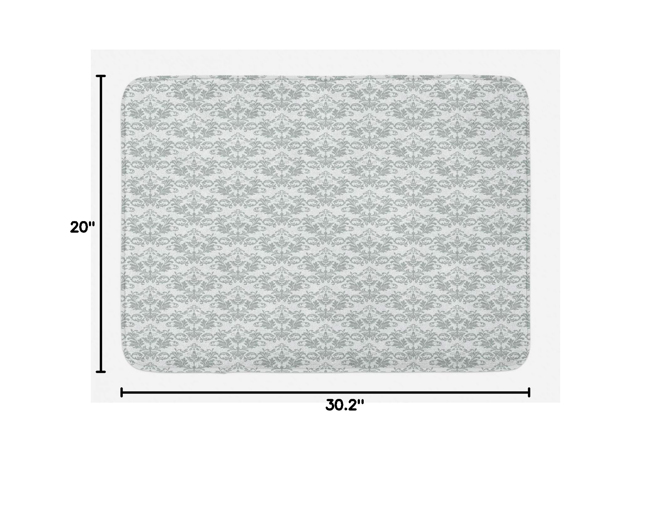 Ambesonne Abstract Bath Mat - Non Slip Plush Bathroom Rug with Rhythmic Chandelier Damask Pattern, 30.2