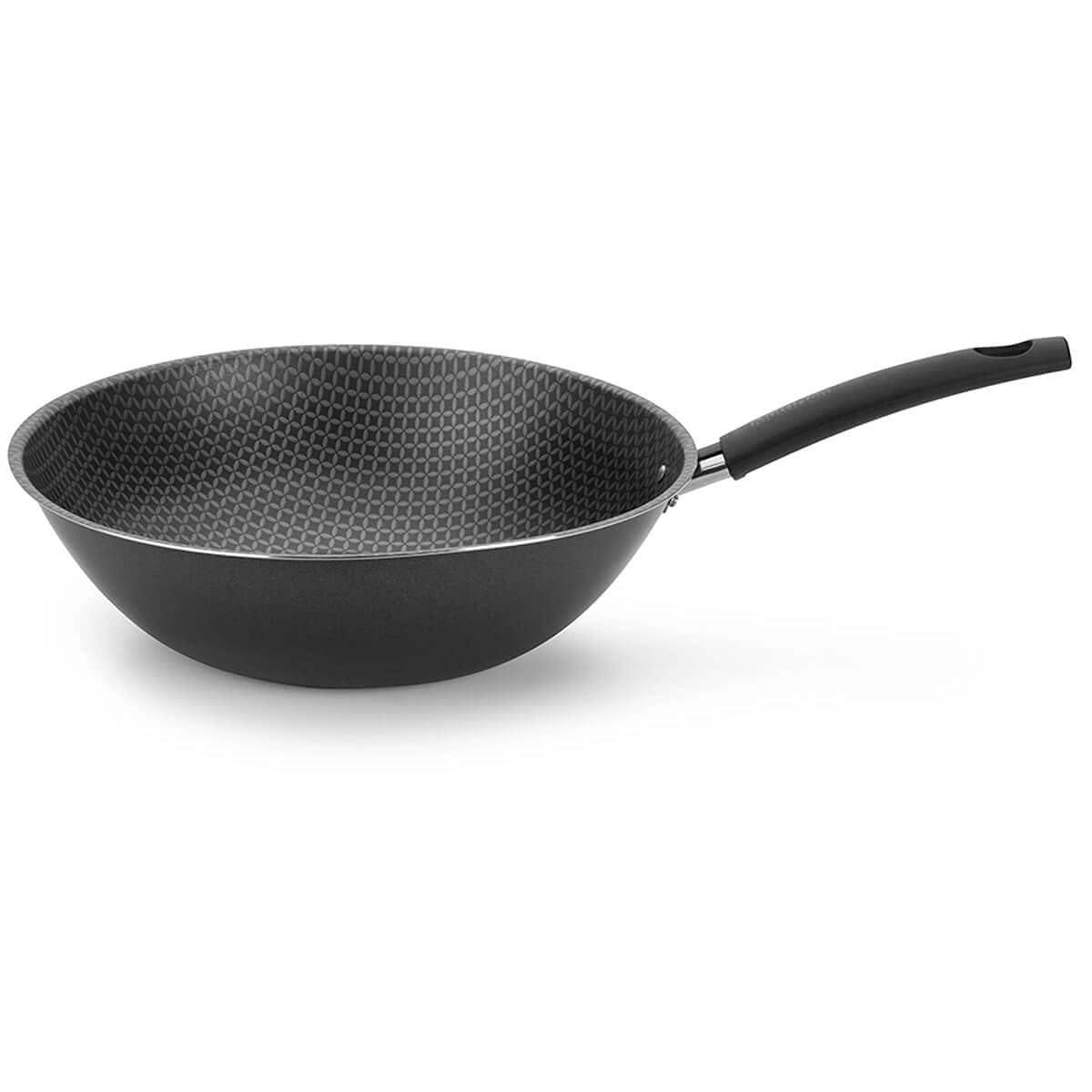 Nonstick 24cm Oriental Wok Pan with Aluminum Handle - Essential Line Multiflon Frying Pan for Stir Fry, Saute & Asian Cooking