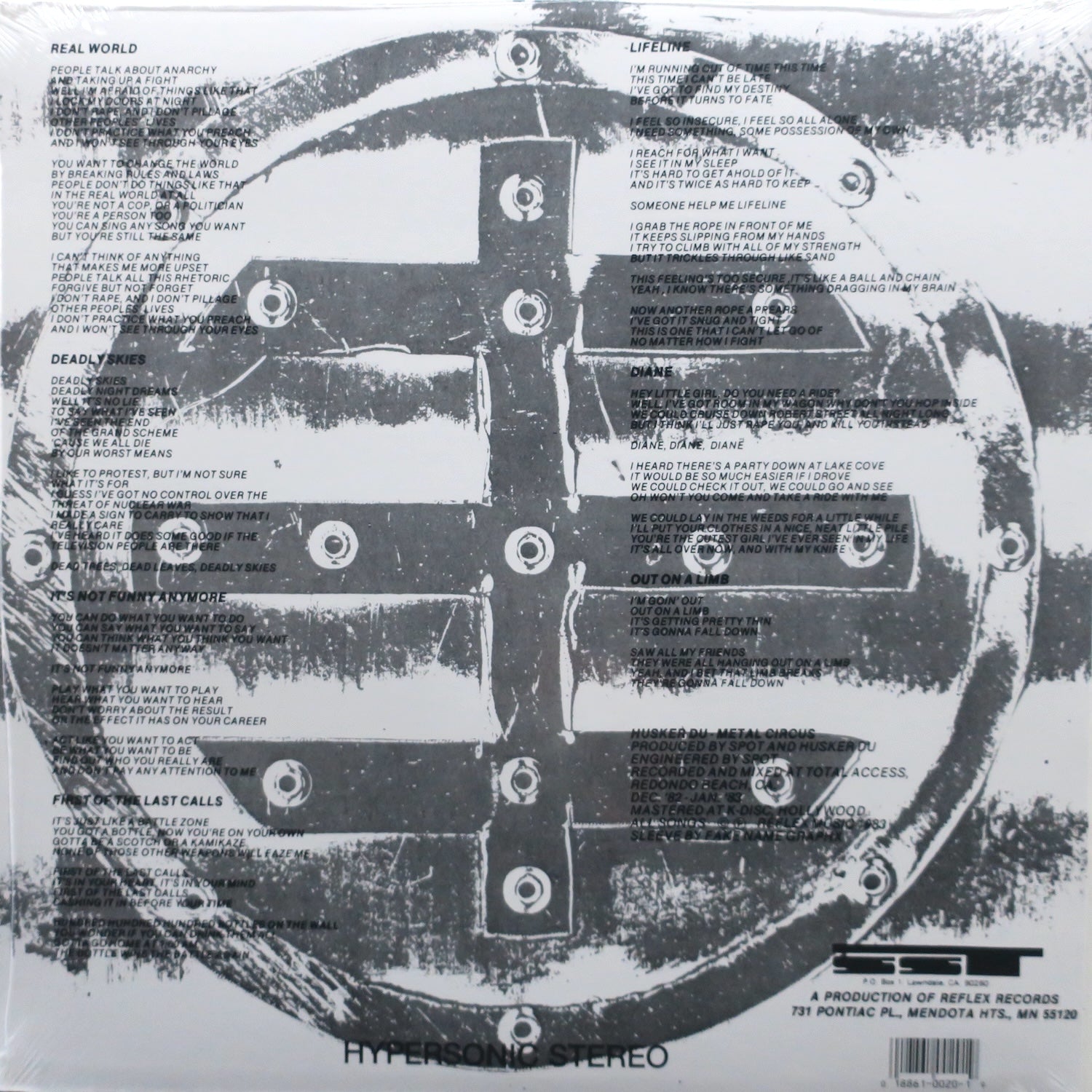 HUSKER DU 'Metal Circus' Vinyl LP Record - 1983 Punk Rock Album - Limited Edition for Collectors & Music Lovers - Perfect for Vinyl Enthusiasts & Punk Music Fans