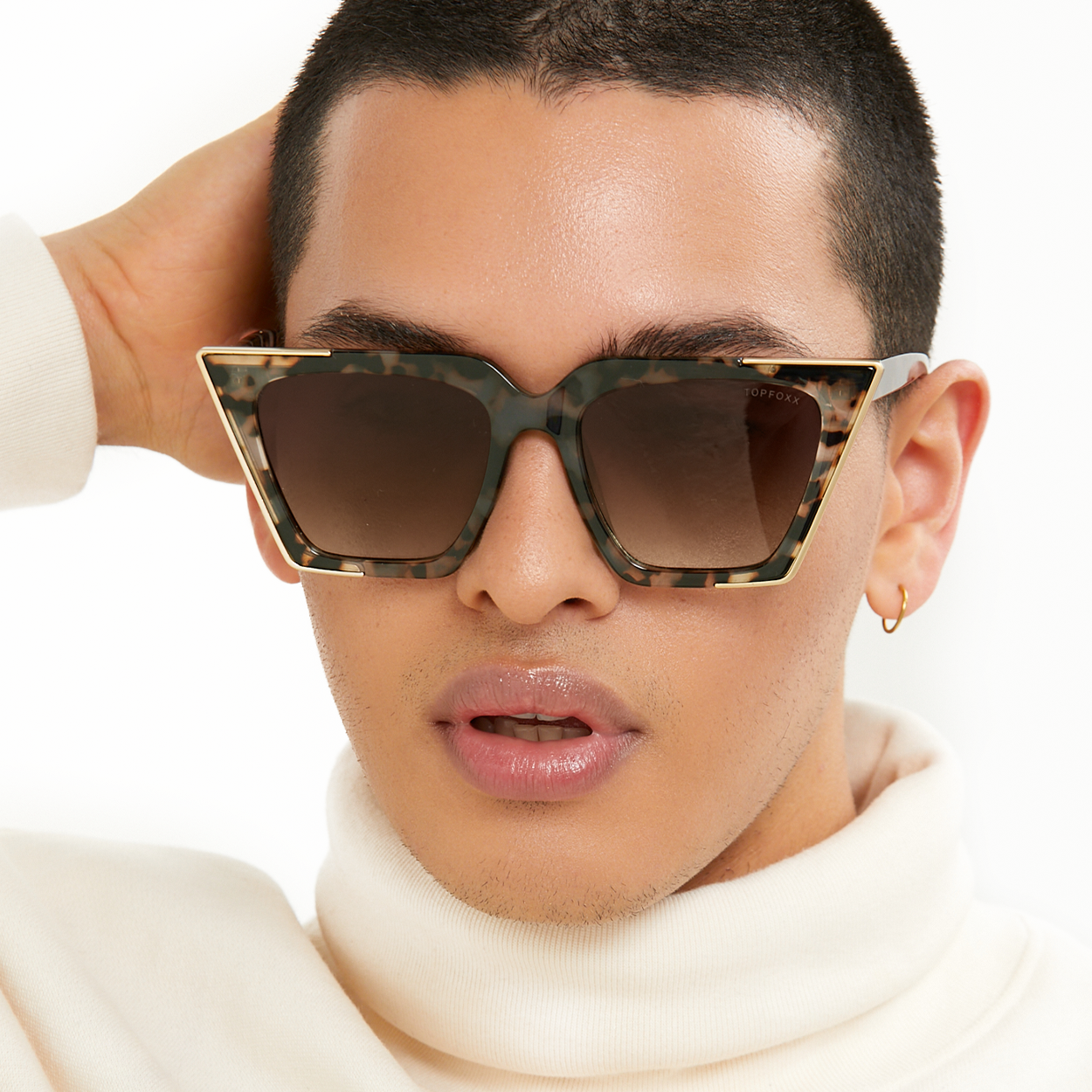 Sustainable Tortoise Frame Brown Lens Cateye Sunglasses for Women - Eco-Friendly Fashion Sunglasses for Outdoor, Beach & Driving - UV Protection Retro Style Shades