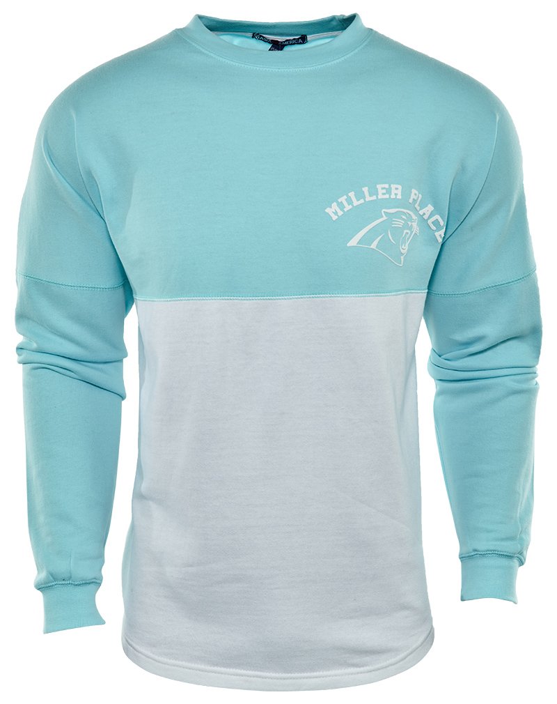 Basix Of America Miller Place Softball Two-Tone Fleece Crewneck Pullover Sweatshirt for Men - Comfortable & Warm Casual Wear for Baseball Games, Practice & Outdoor Activities