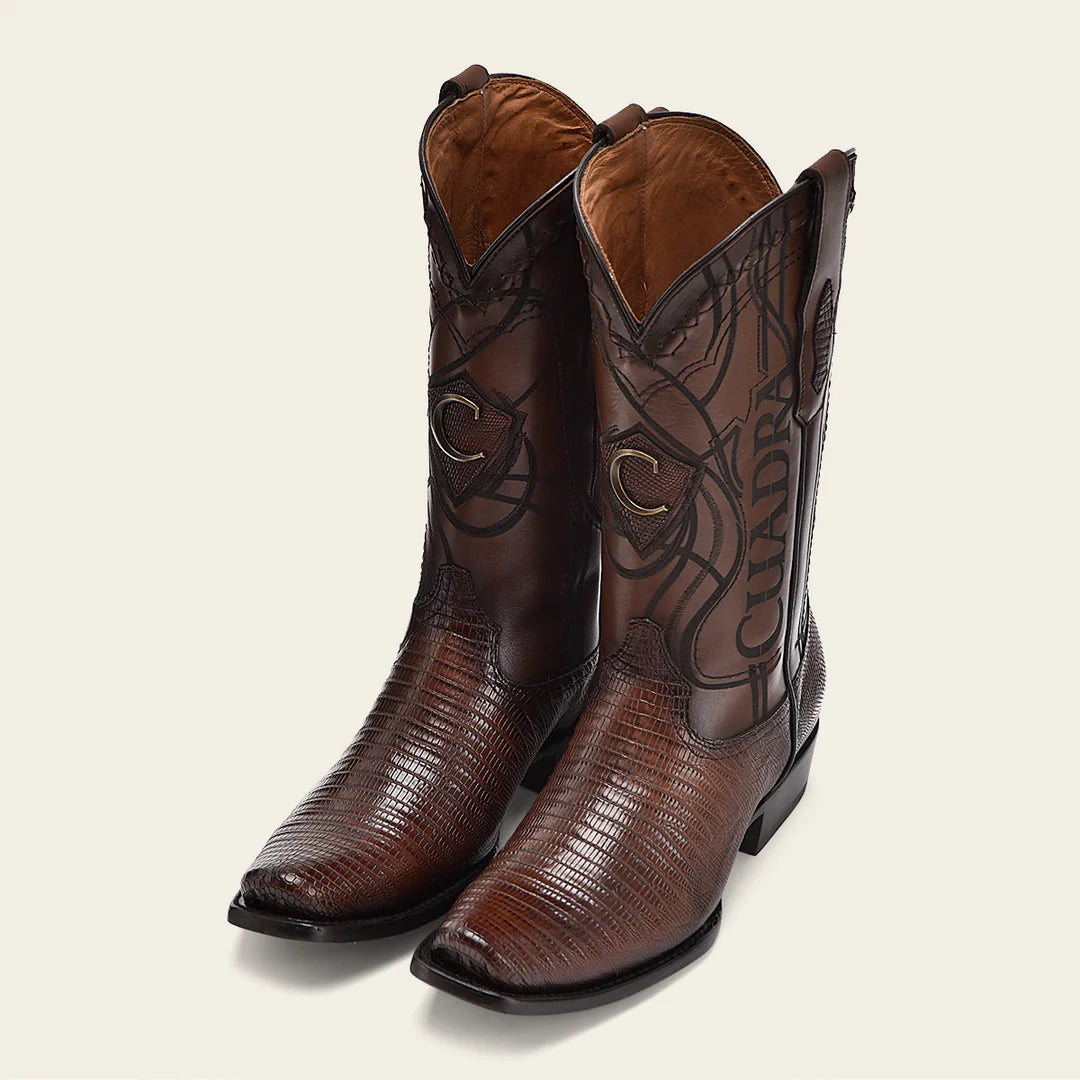 1J1NLT Men's Western Cowboy Boots - Genuine Lizard Leather, Honey Brown - Perfect for Rodeo, Country Music Festivals & Casual Wear