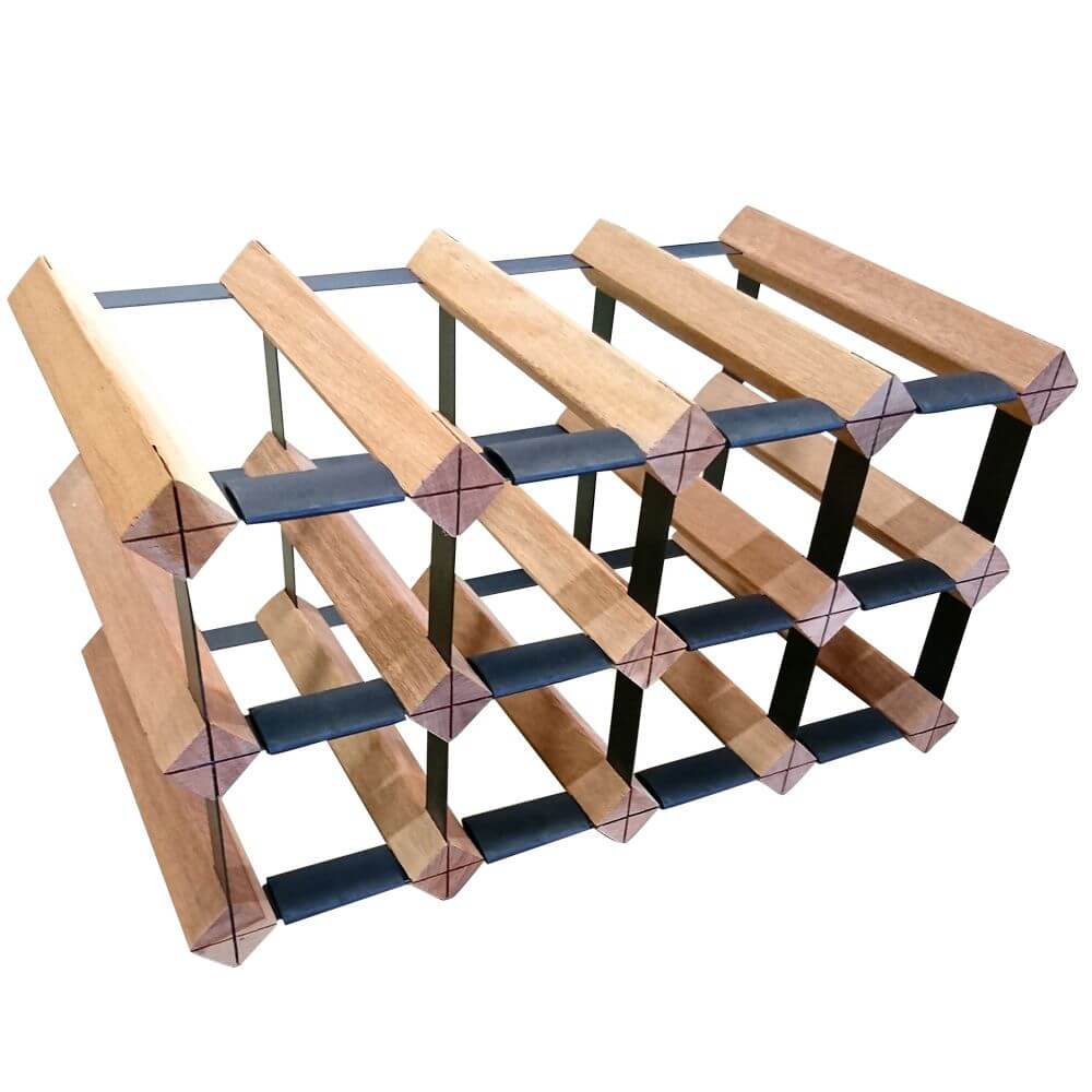 Vino Stack 8-Pocket Mahogany Wine Rack - Space Saving Wine Storage for Kitchen, Dining Room or Bar Counter Display