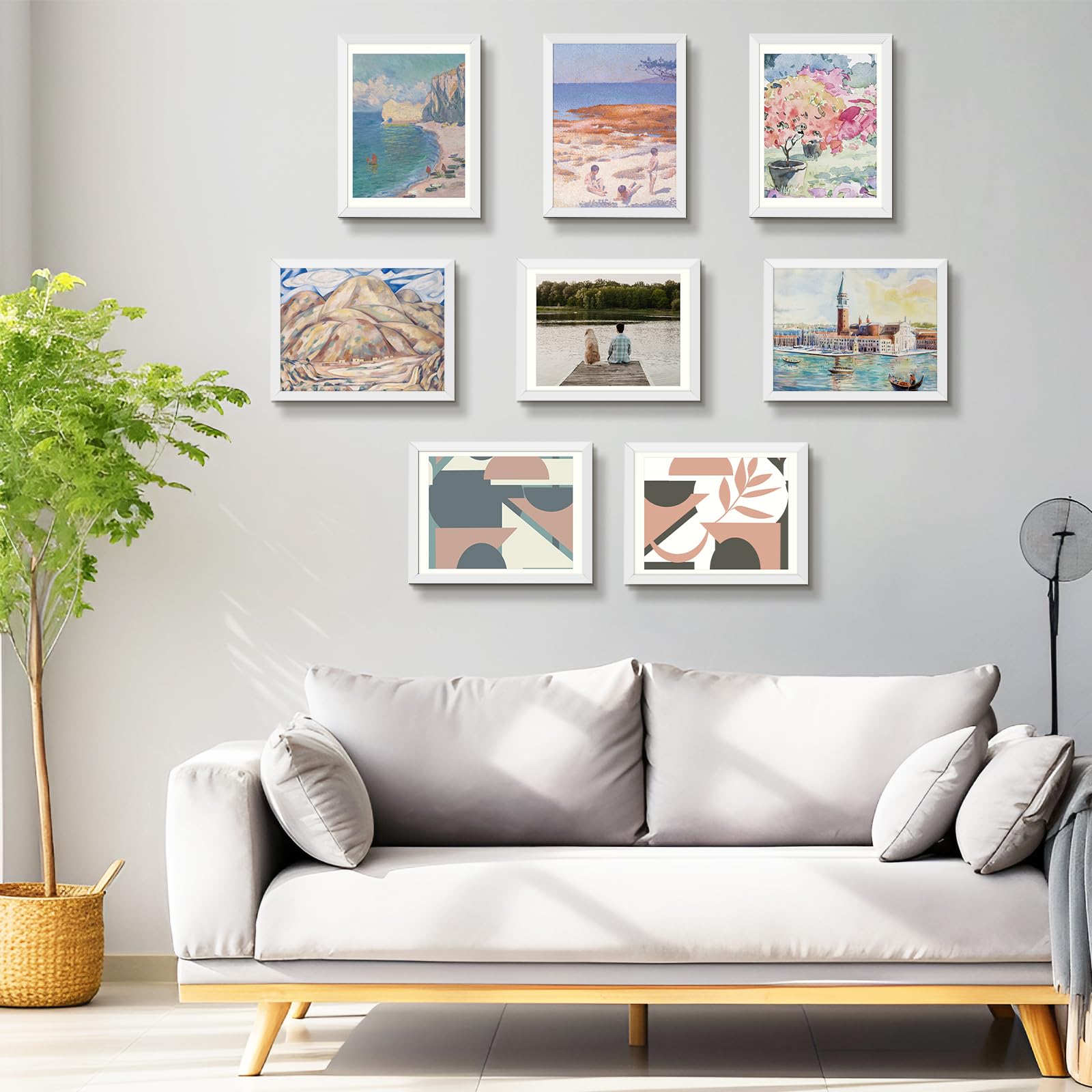 12x16 Picture Frame with Mat - White Wooden Poster Frame for 11x14 & 12x16 Photos, Prints, Paintings - Perfect for Home Decor, Office Display & Wall Art Gallery