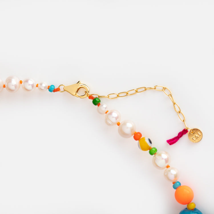 Handmade Beaded Eff Off Necklace - Unique Statement Jewelry for Women - Perfect for Gifts, Parties & Self-Expression