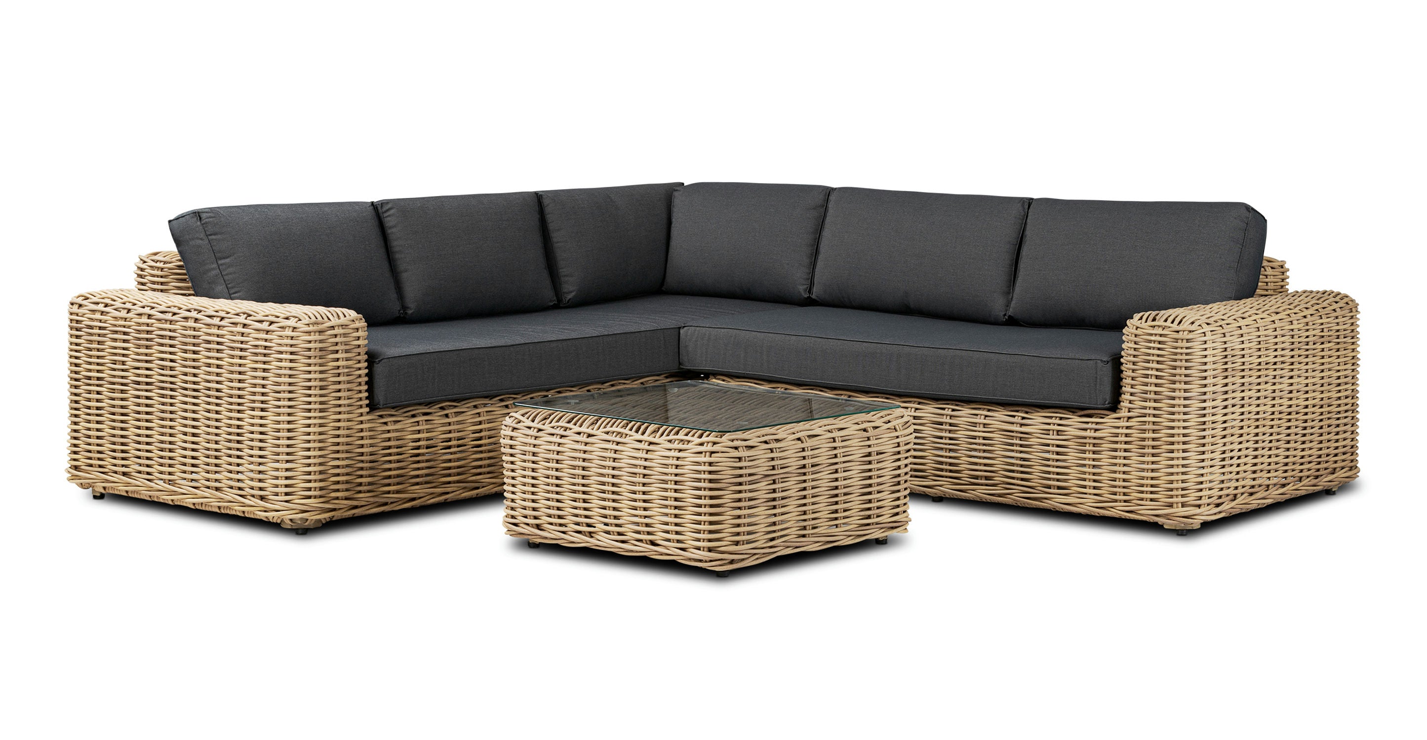 Modern Puglia Corner Sectional Sofa Set with Coffee Table - Comfortable L-Shaped Couch for Living Room, Lounge & Family Room - Perfect for Small Spaces & Home Decor