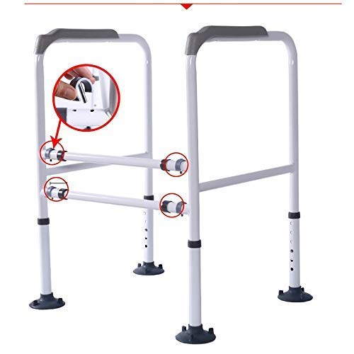 Foldable Adjustable Height Toilet Safety Grab Bar - Bathroom Handrail with Suction Cups for Elderly & Disabled - Non-Slip Support Railing for Toilet, Shower & Bathtub Safety - Ideal for Seniors, Post-Surgery & Mobility Assistance