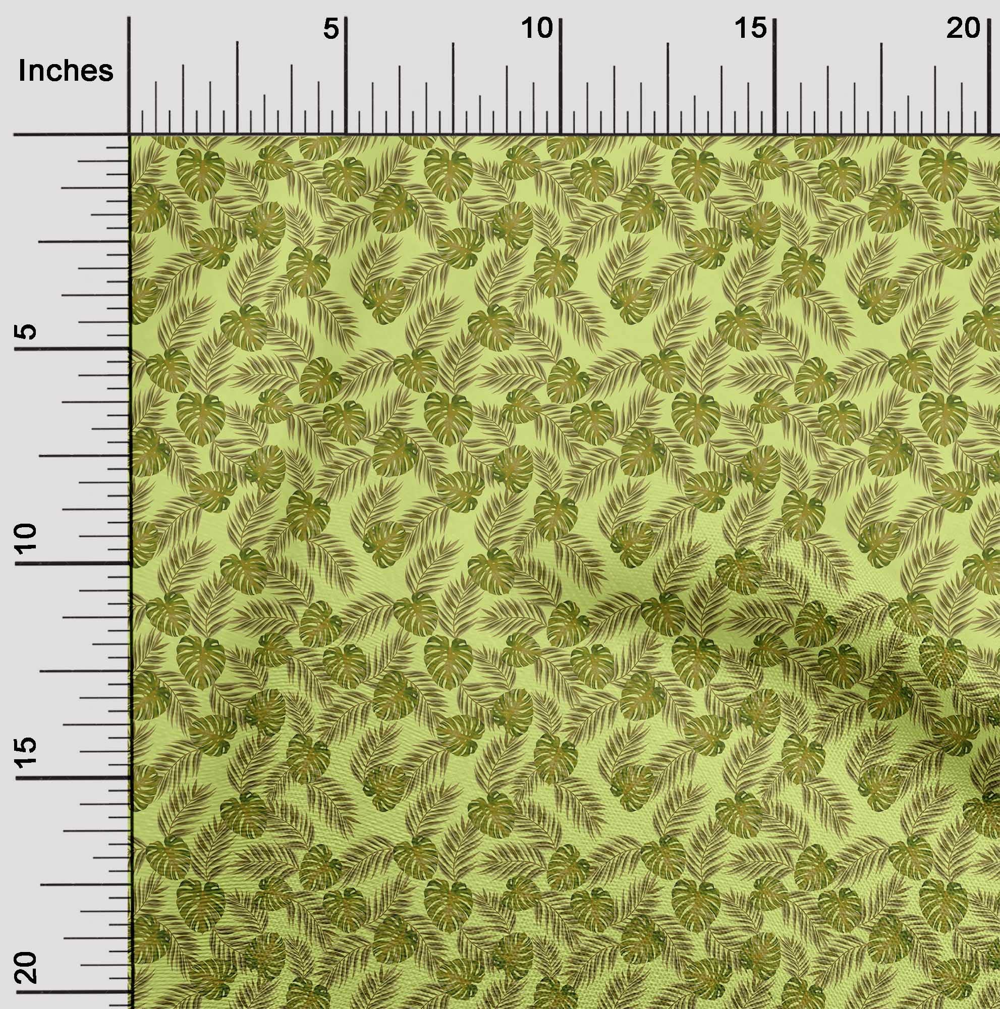 oneOone Velvet Lime Fabric - Tropical Print Sewing Fabric by The Yard (58