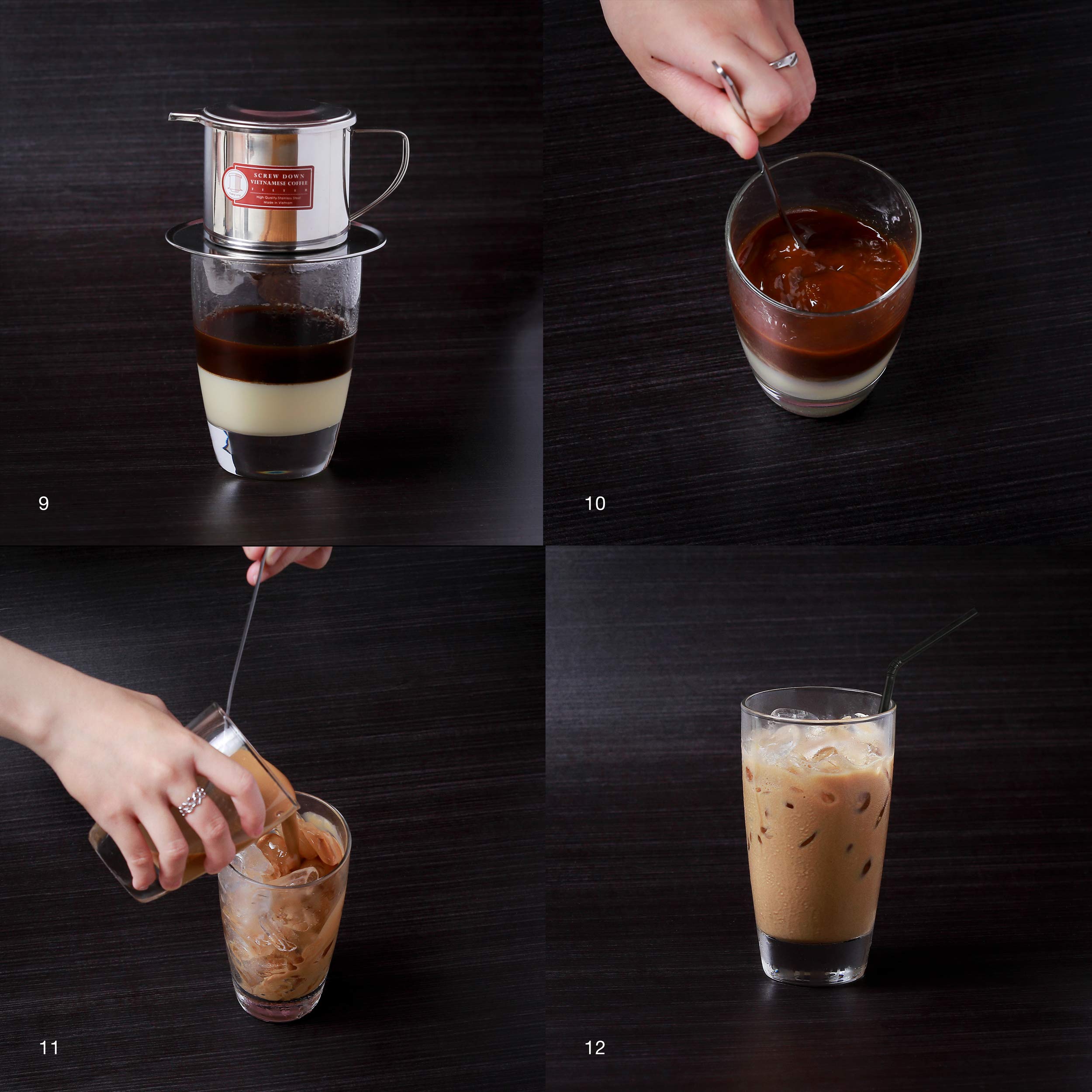 Authentic Vietnamese Coffee Filter Phin Press - Medium 8 oz, Made in Vietnam - Perfect for Brewing Rich, Bold Vietnamese Iced Coffee at Home or Office