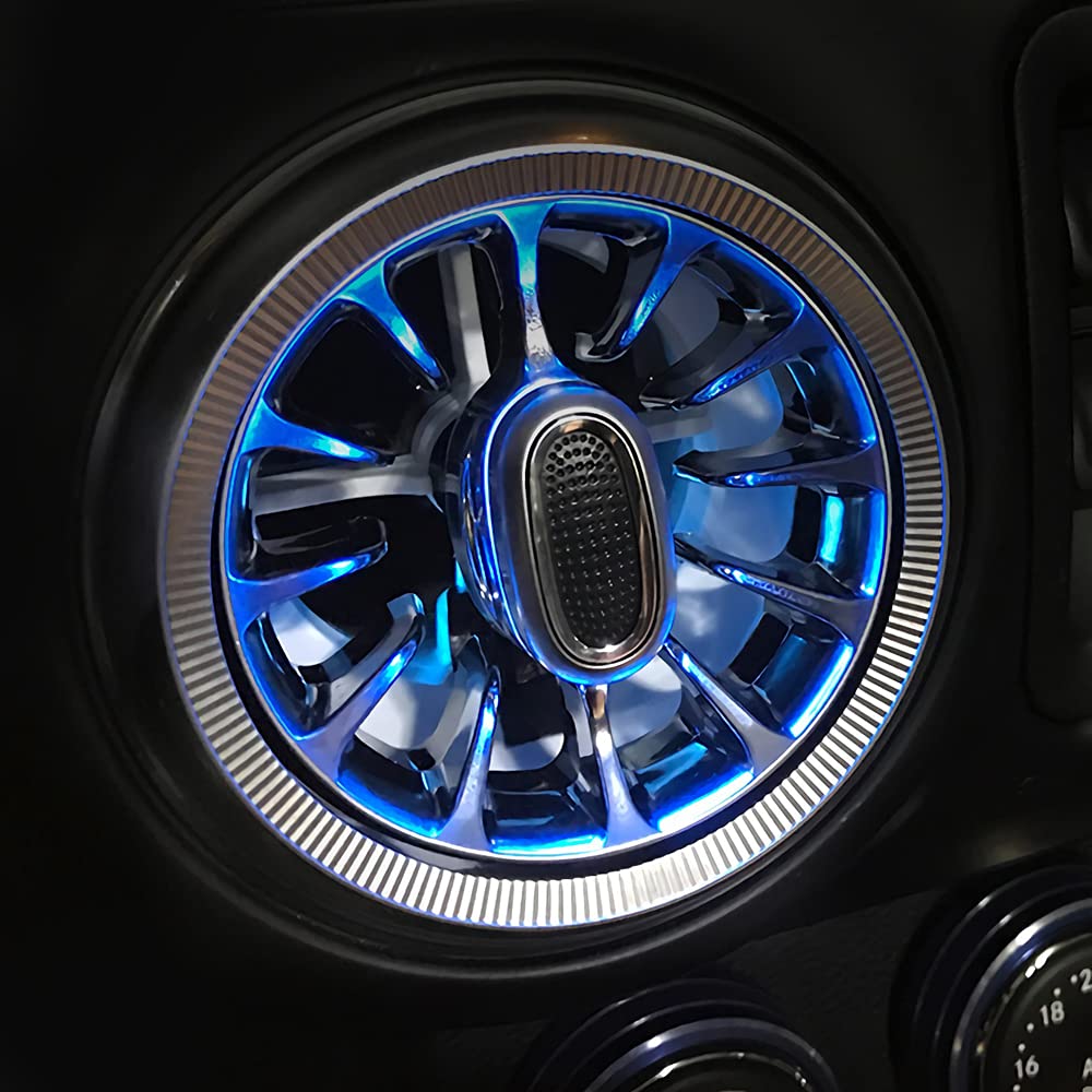 32-Color LED Air Vent Ambient Lights for 2011-2017 Jeep Wrangler JK/JKU - Customizable Atmosphere Lighting with Turbine Outlet Design - Perfect for Interior Styling & Night Driving (4-Piece Set)