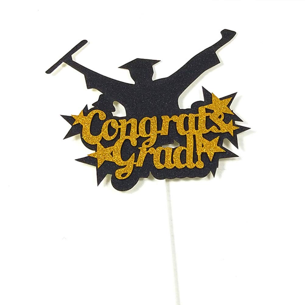 Graduation Cake Toppers Set of 4 - Bachelor's Degree Cap Decorations for Graduation Cakes, Dessert Tables & Party Supplies | Perfect for Graduation Celebrations, School Parties & Congratulations Decor