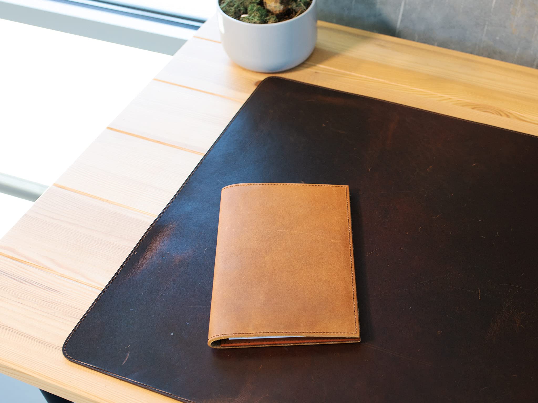 Premium Leather Notepad Holder - Legal Pad & Notebook Organizer - Handcrafted Crazy Horse Leather Padfolio - Business & Office Gift - Made in USA (Wheat) - Perfect for Meetings, Presentations & Professional Use