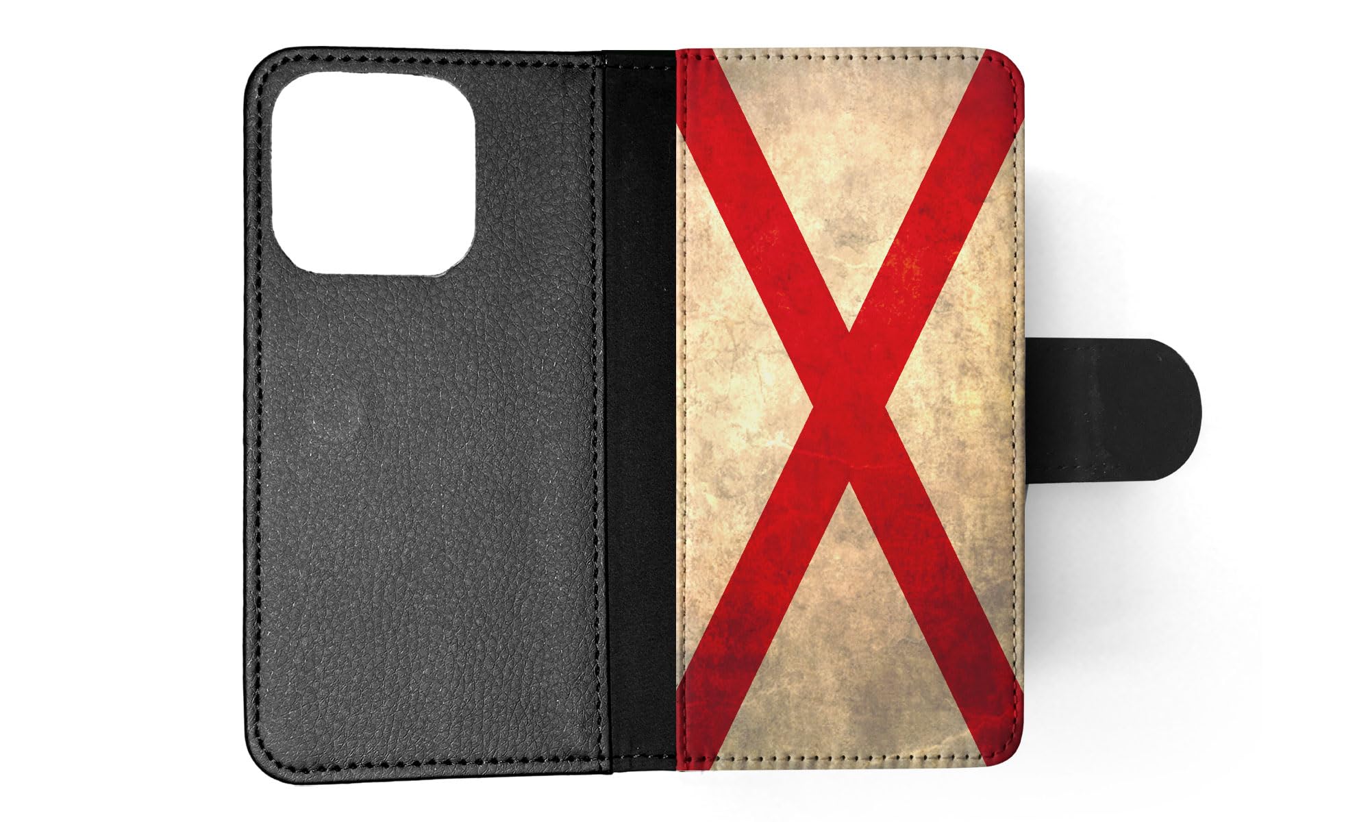 Alabama USA State Flag Flip Wallet Phone Case for Apple iPhone 15 Pro - Stylish Protective Cover with Card Slots for Daily Use & Travel
