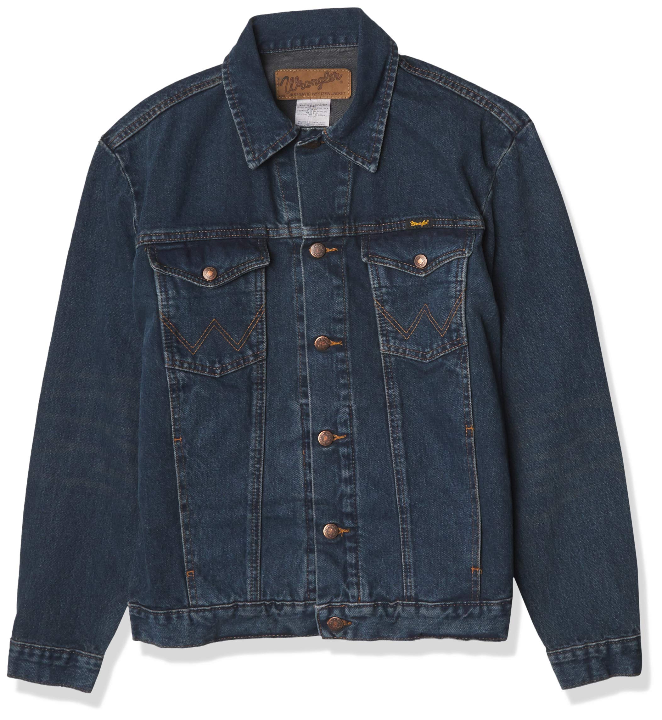 Wrangler Men's Cowboy Cut Western Unlined Denim Jacket - Classic Blue Denim Workwear for Ranch, Rodeo & Casual Outfits