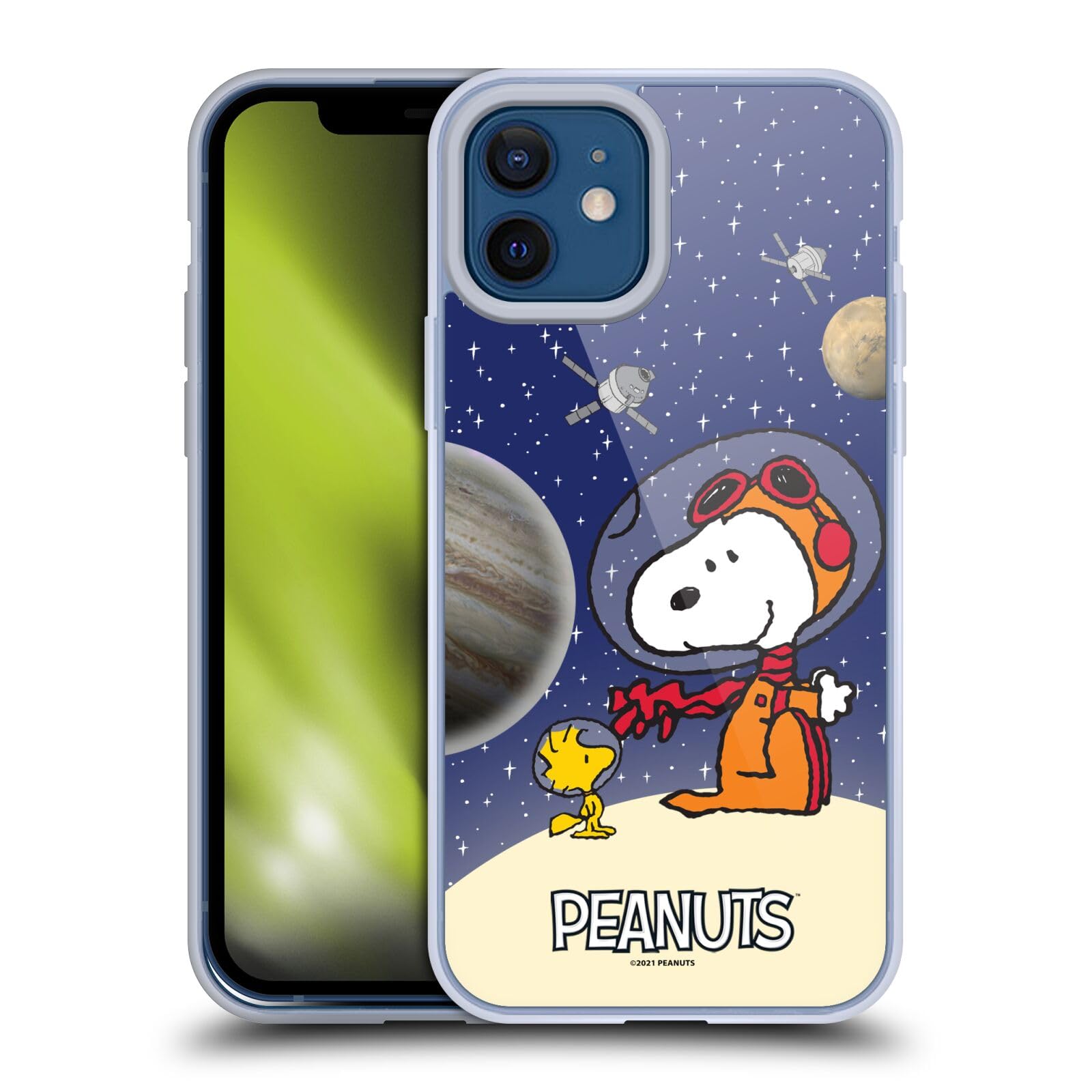 Head Case Designs Officially Licensed Peanuts Top of The Moon Apollo 10 Soft Gel Case for iPhone 12/12 Pro - Perfect for Space Enthusiasts & Daily Protection