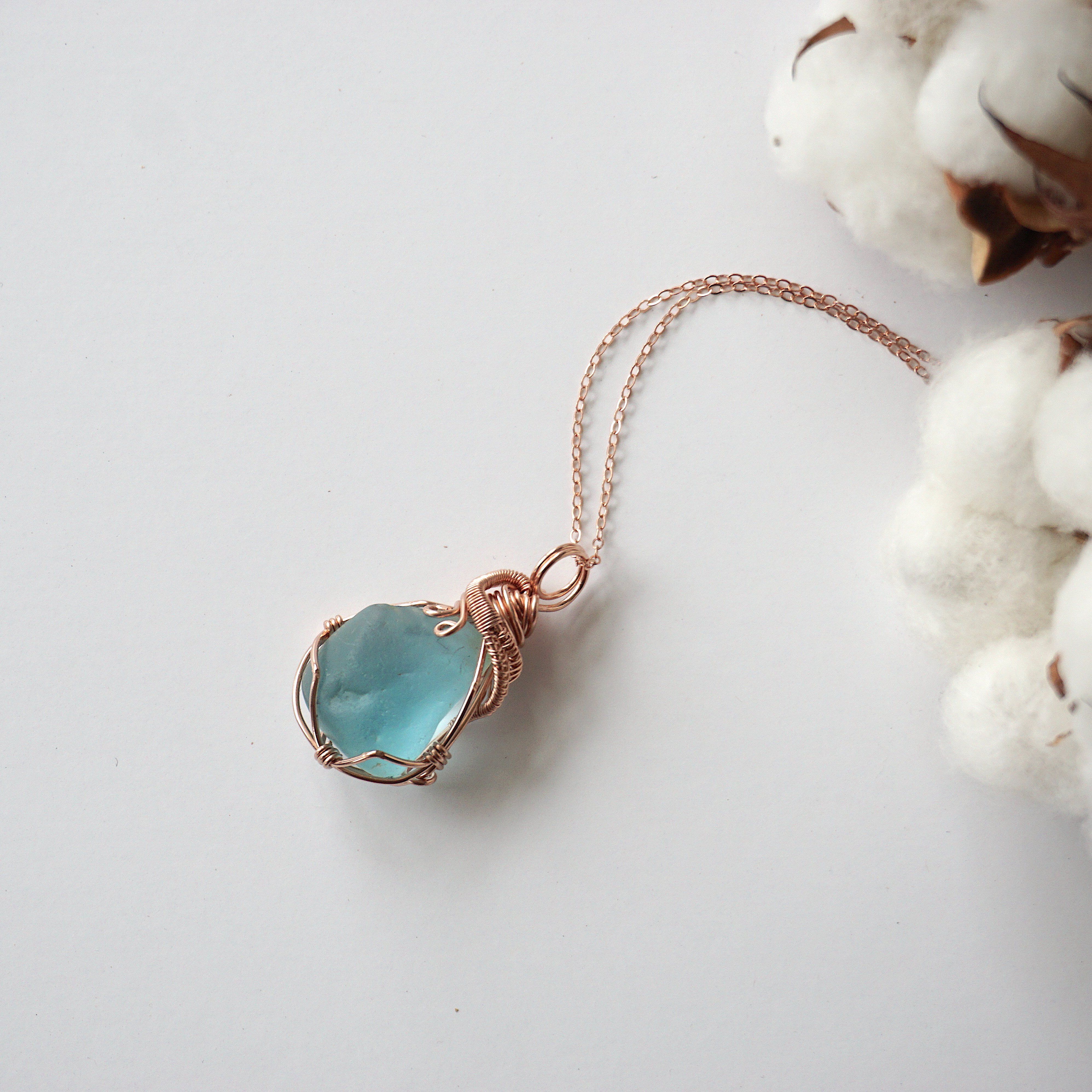 Blue Topaz Rose Gold Jewelry - Elegant Pendant Necklace for Women, Perfect for Gifts, Weddings & Special Occasions