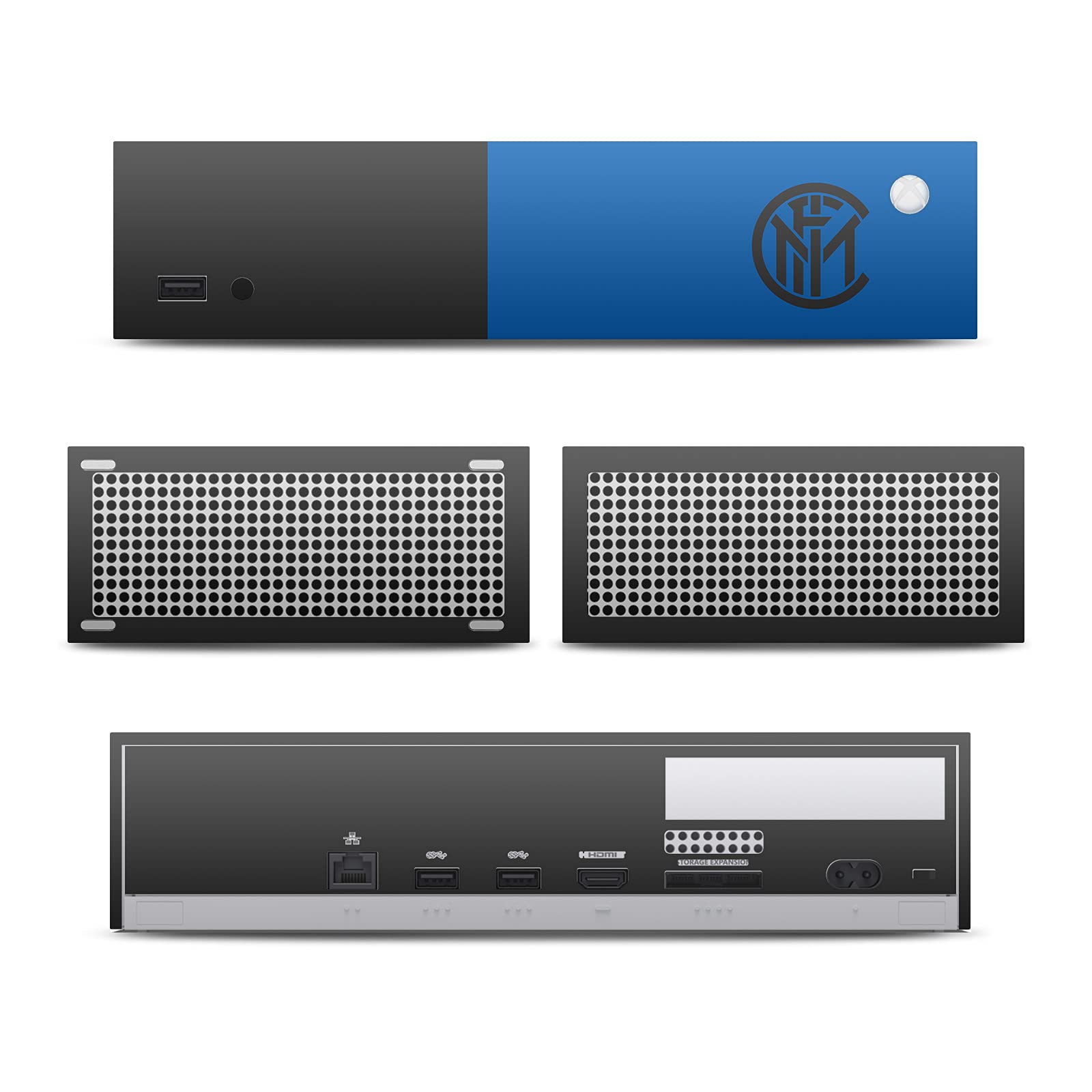 Official Inter Milan Blue & Black Full Logo Matte Vinyl Skin Sticker for Xbox Series S Console & Controller - Gaming Accessories for Fans, Durable Protection & Custom Style - Perfect for Gaming Setups & Gifts