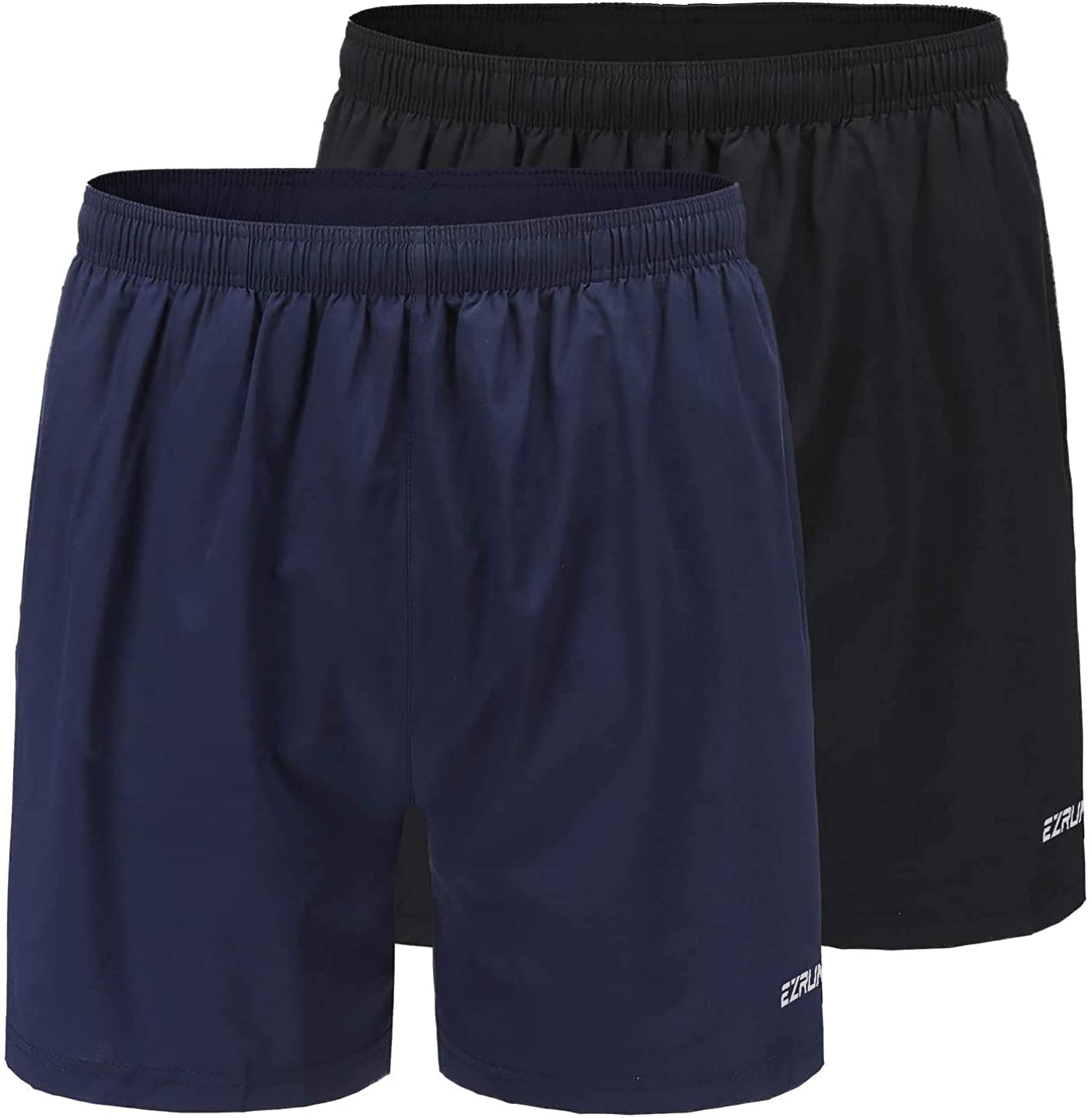 EZRUN Men's 5 Inch Quick Dry Running Shorts with Liner & Zipper Pockets - Lightweight Athletic Workout Shorts for Gym, Jogging, Hiking & Outdoor Sports