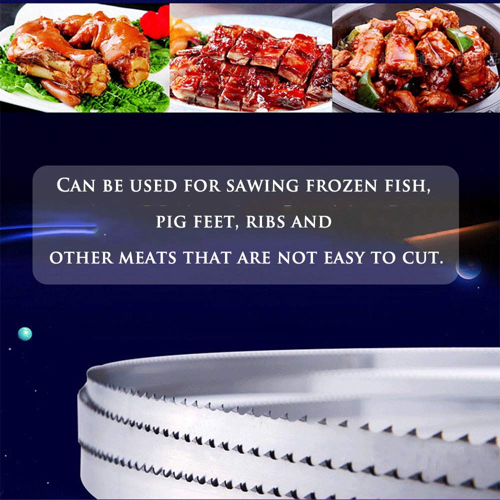 Huanyu Commercial Electric Meat Bone Cutting Bandsaw Blades - Stainless Steel Butcher Saw Blades for Bone-in Meat, Poultry & Fish - Perfect for Butcher Shops, Meat Processing & Home Kitchens (5-Pack)