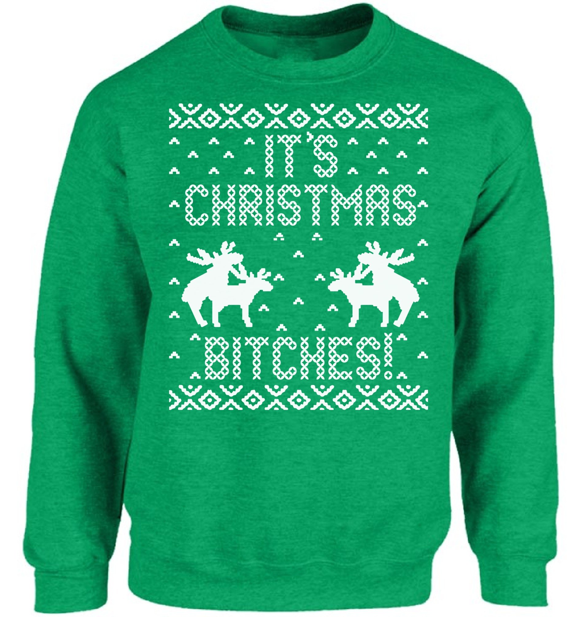 Ugly Christmas Crewneck Sweatshirt - White Holiday Print Unisex Sweater | Funny Xmas Party Outfit, Gift for Friends & Family