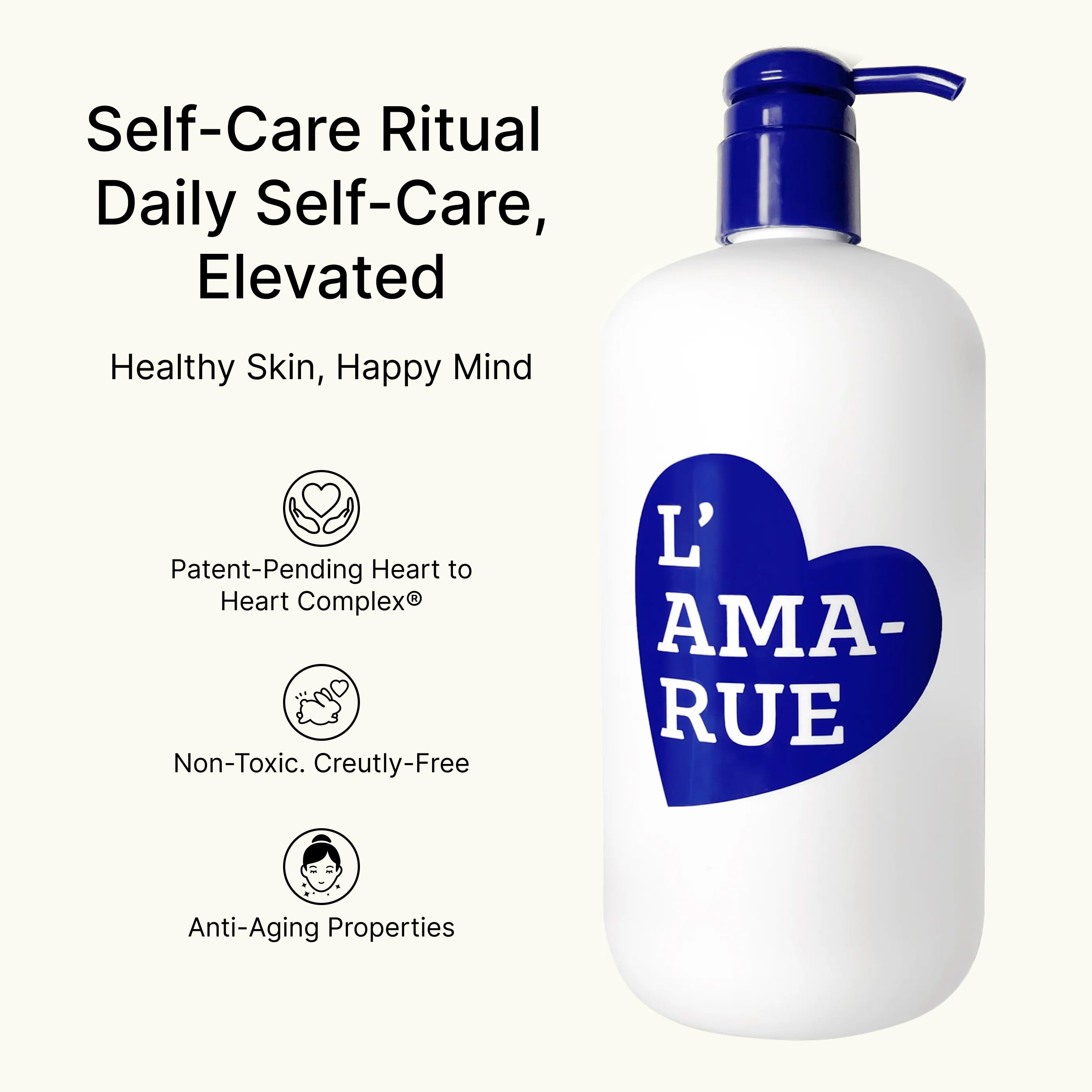 L'AMARUE Advanced Repair Body Cream - Jumbo Size 16.3 fl oz | Non-Greasy Hydrating & Firming Moisturizer for Dry, Crepey Skin | Anti-Aging Body Lotion with Root Cause Skincare™ Technology | Perfect for Daily Use, Nighttime Skincare Routine & Full Body Wellness