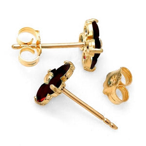 1.15 Carat 14K Solid Yellow Gold Elegant Distillation Garnet Earrings for Women - Dainty Stud Earrings for Party, Wedding & Everyday Wear