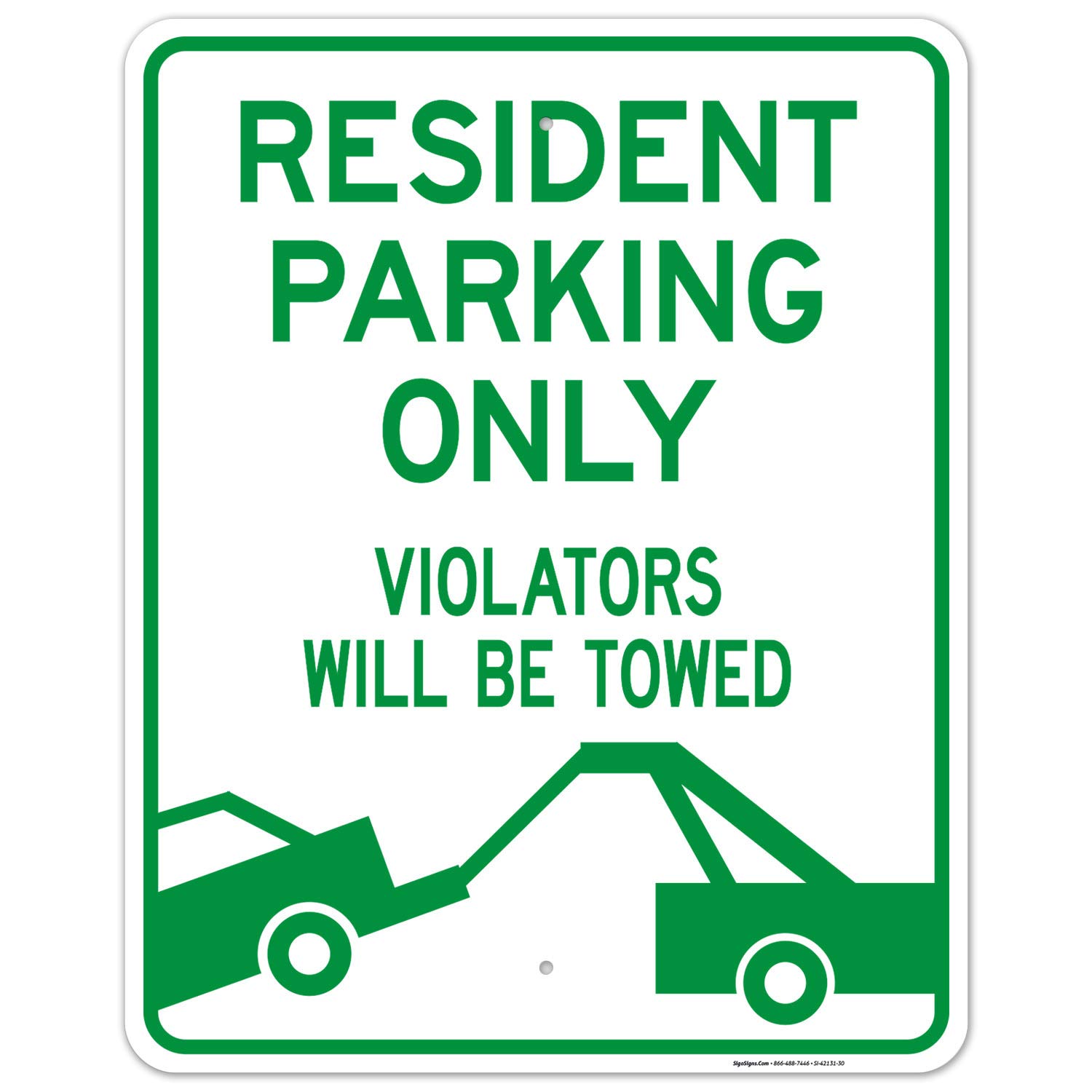Resident Parking Only Sign - 24x30 Inches - Rust-Free .063 Aluminum - Fade Resistant - Indoor/Outdoor Use - Made in USA - Perfect for Apartment Complexes, Condos & Private Driveways