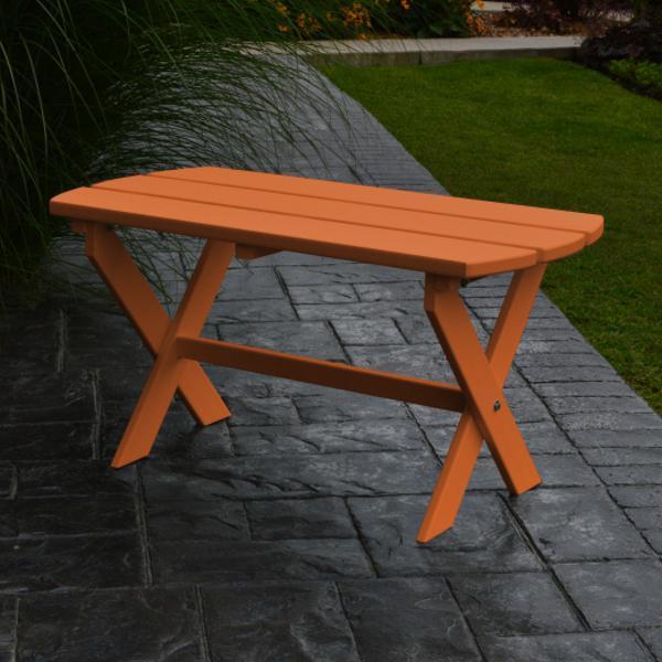 A & L Furniture Poly Folding Oval Coffee Table - Lightweight Portable End Table for Living Room, Patio, or Small Spaces - Perfect for Apartments, Dorms, and Outdoor Use