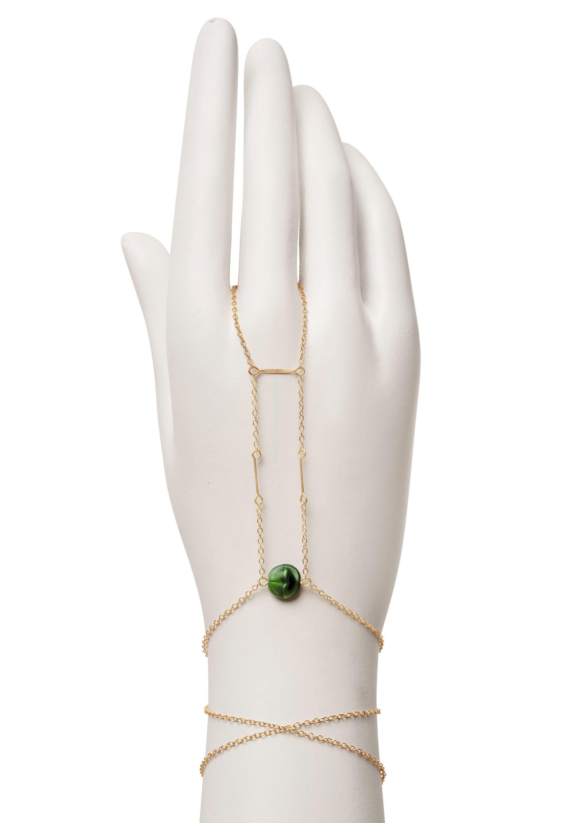 Center Point Circle Stone Hand Chain - Elegant Boho Beaded Bracelet for Women, Adjustable Wrist Jewelry Gift for Her | Perfect for Festivals, Parties & Everyday Wear