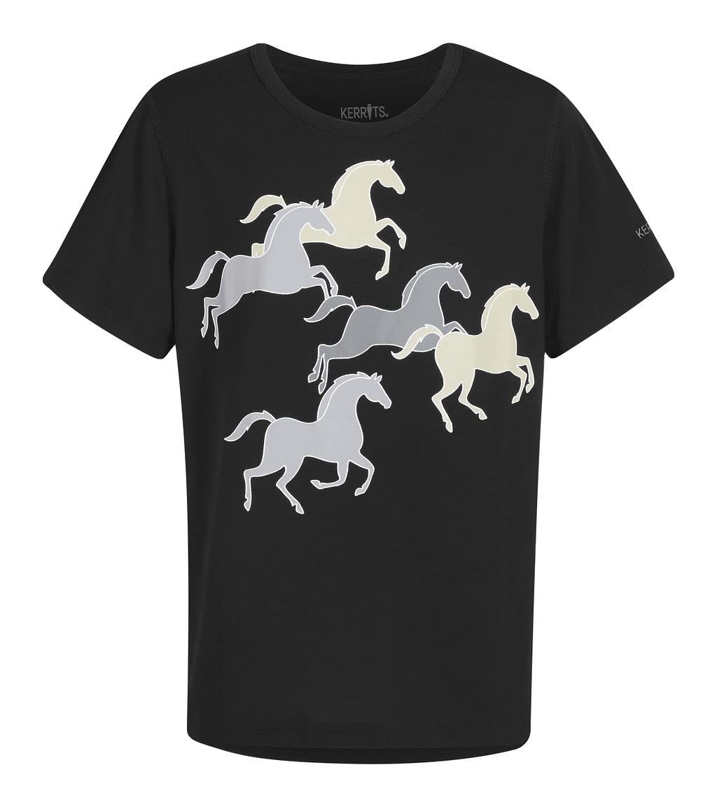 Kerrits Kids Playful Ponies Tee - Cute Horse Graphic T-Shirt for Girls - Perfect for Playdates, School & Outdoor Activities