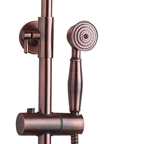 8 Inch Brass Rainfall Shower System - Wall Mounted Luxury Shower Combo with Handheld Shower Head & Antique Copper Faucet Valve | Perfect for Spa-Like Bathroom Experience, Modern Home Upgrade & Relaxing Rainfall Shower