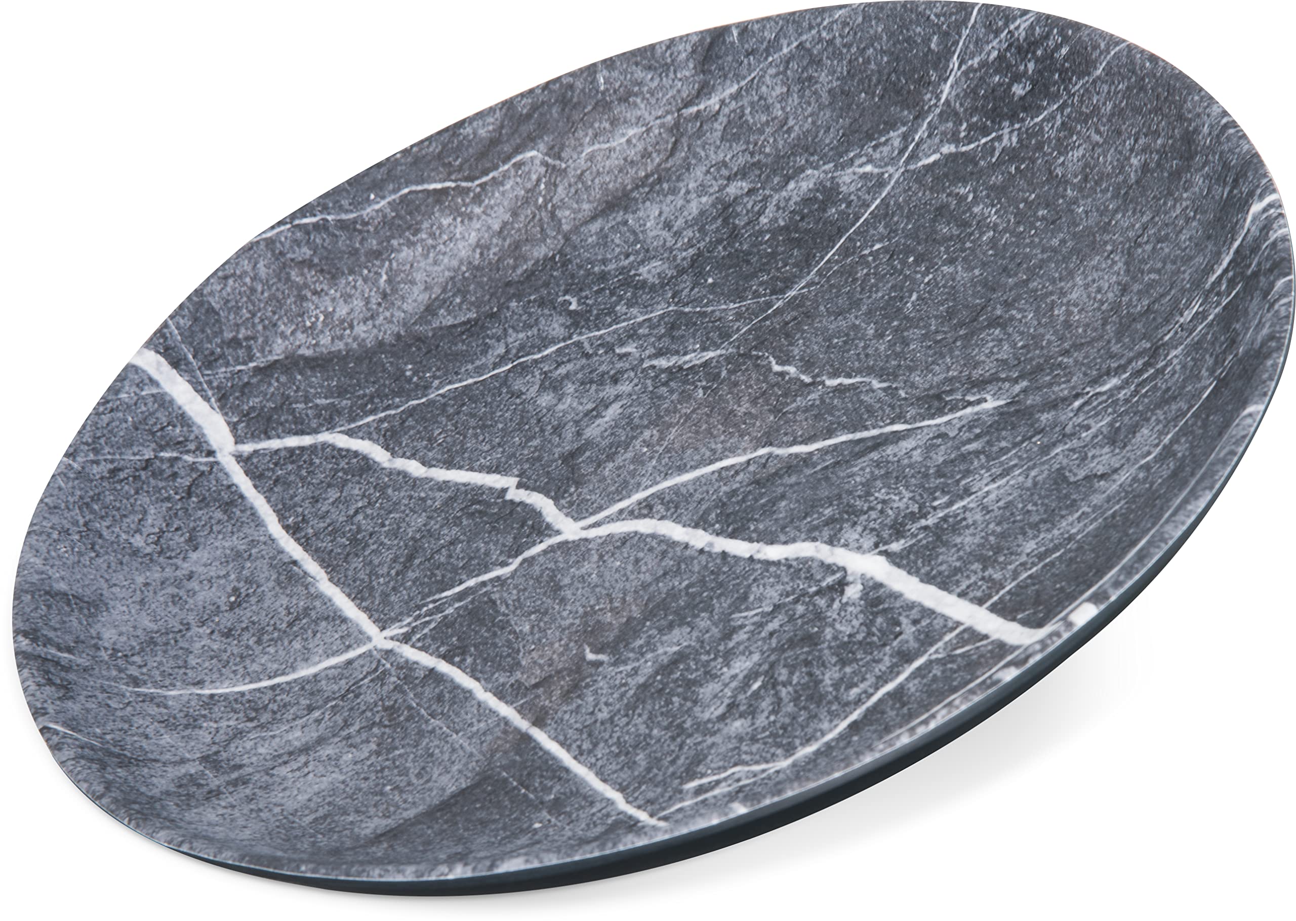 Carlisle 9-Inch Melamine Ridge Reusable Salad Plate - Durable Rimless Dish for Home, Restaurant & Catering - Soapstone Design (Pack of 12) - Perfect for Buffets, Picnics & Everyday Dining