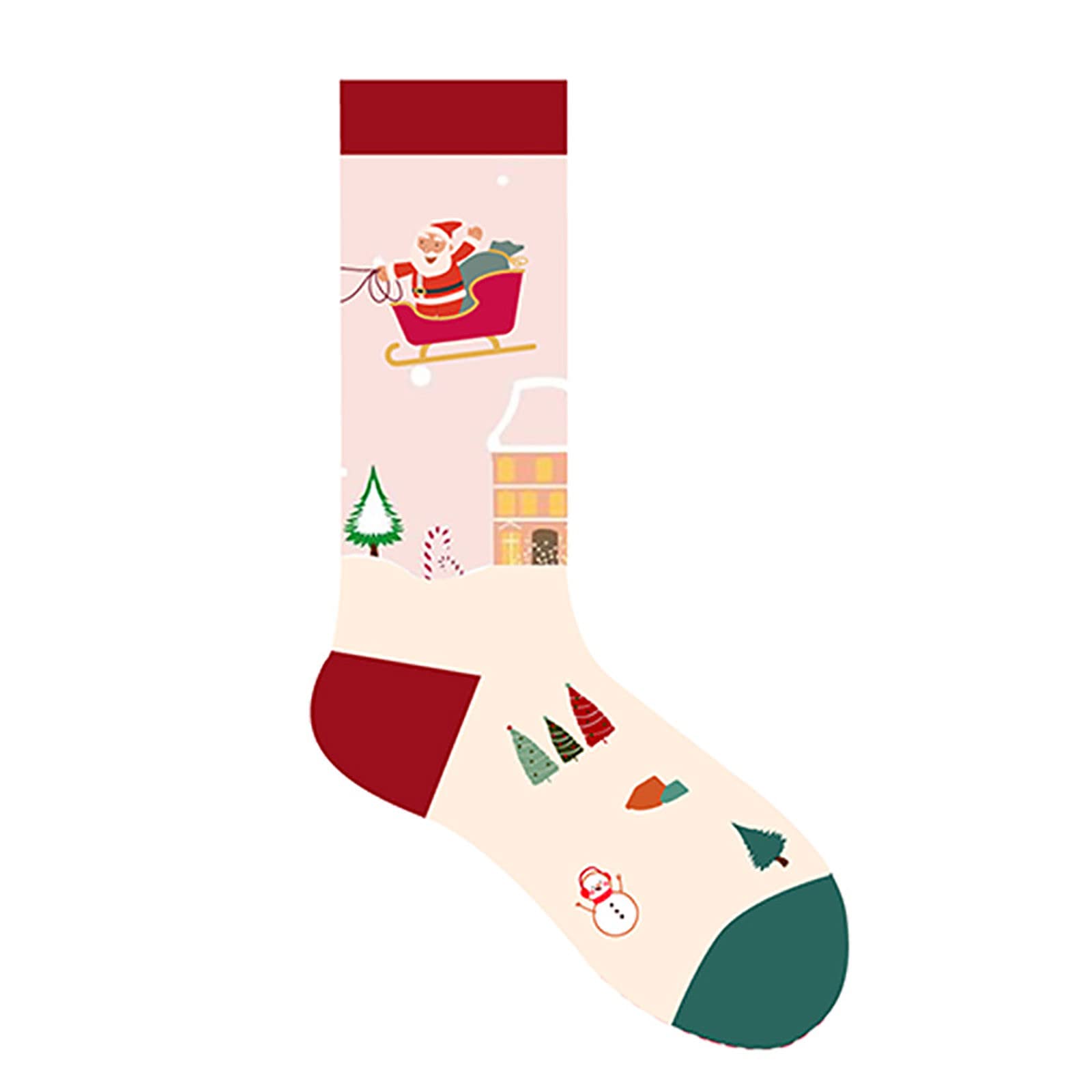 Men's & Women's Cartoon Print Christmas Thigh High Socks - Festive Holiday Gift for Couples, Family & Friends - Perfect for Xmas Parties, Stocking Stuffers & Winter Celebrations